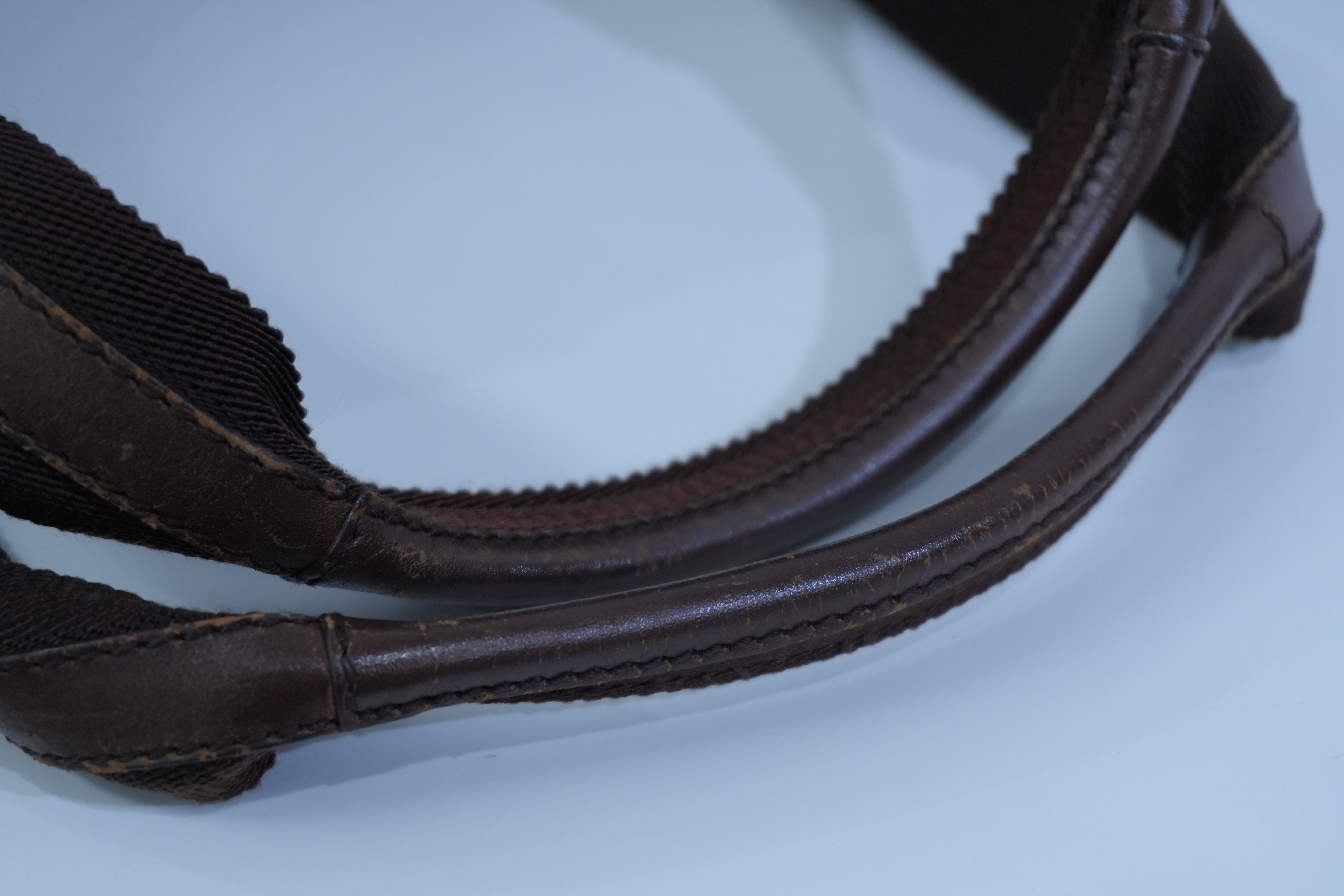 Pre-owned Gucci Nylon Diamante Travel Tote Bag Brown