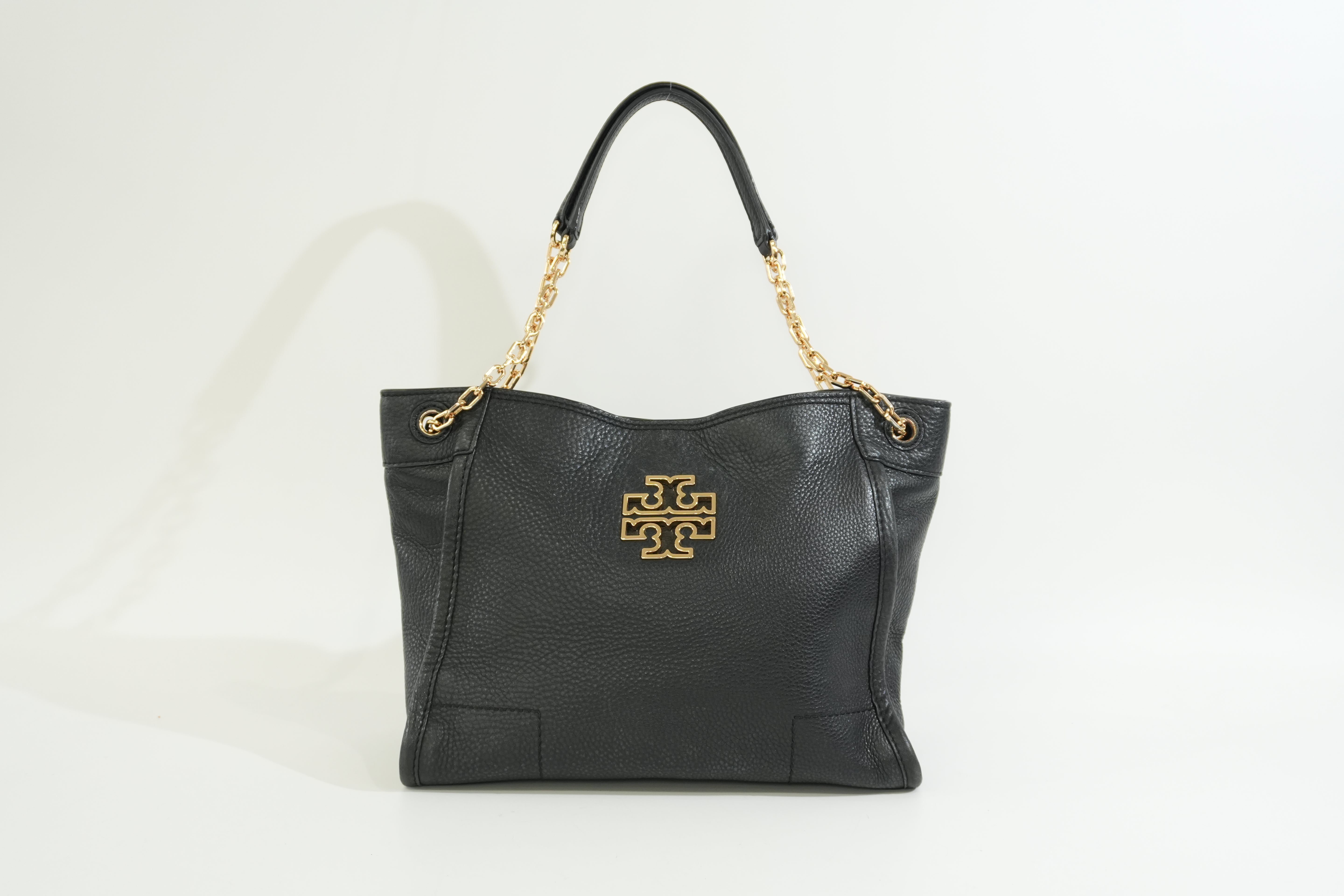 Pre-owned Tory Burch Chain Tote Bag Black