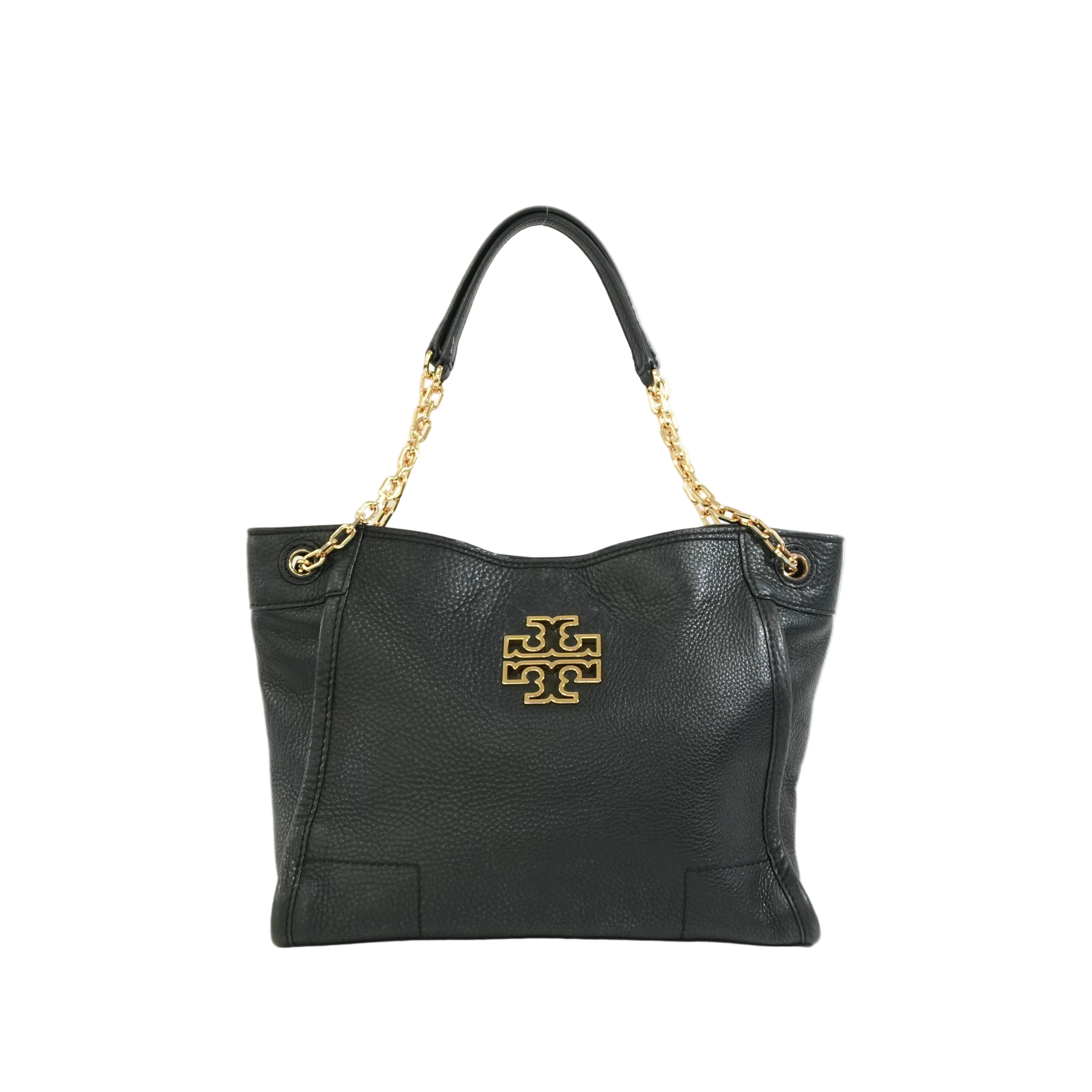 Pre-owned Tory Burch Chain Tote Bag Black