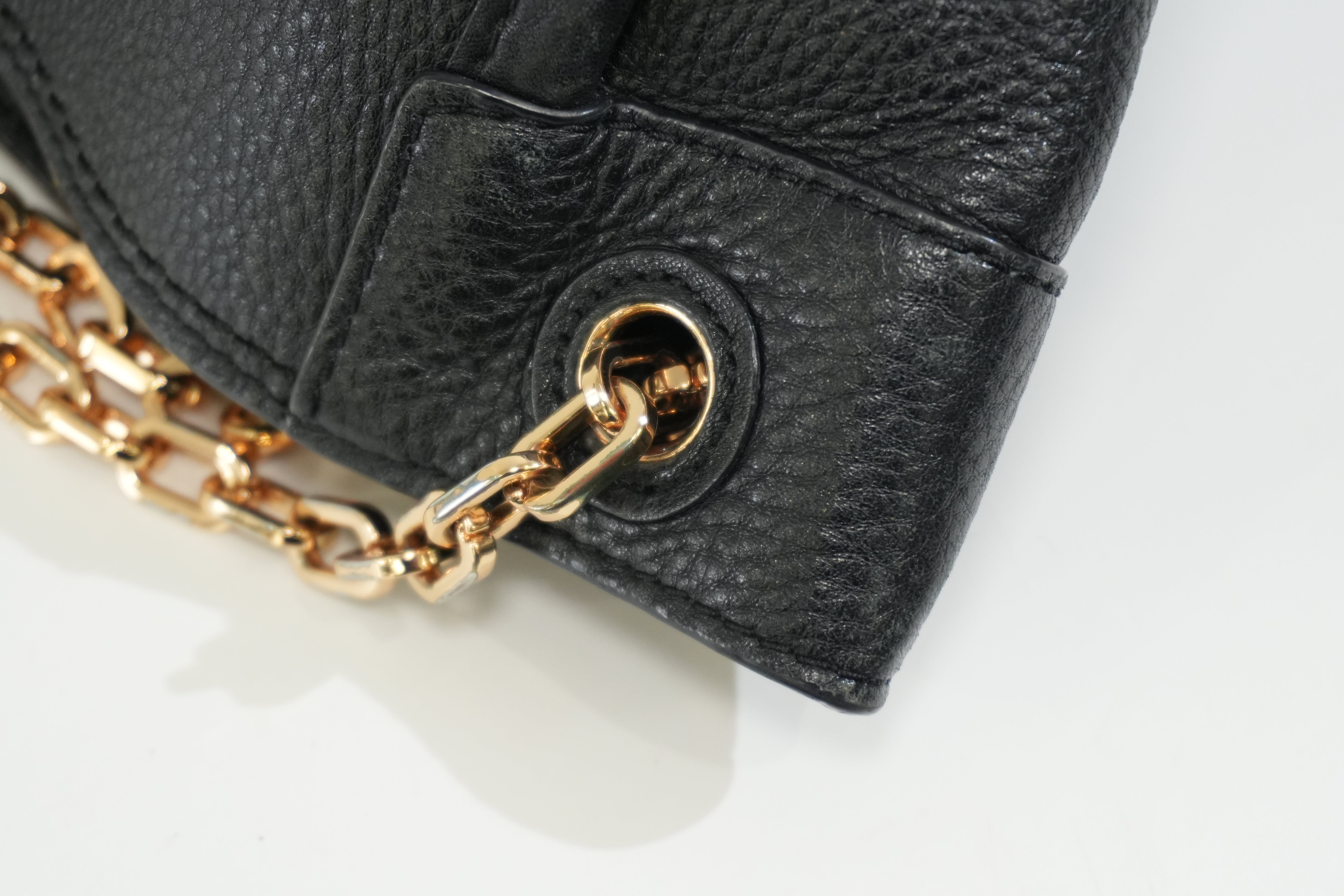 Pre-owned Tory Burch Chain Tote Bag Black
