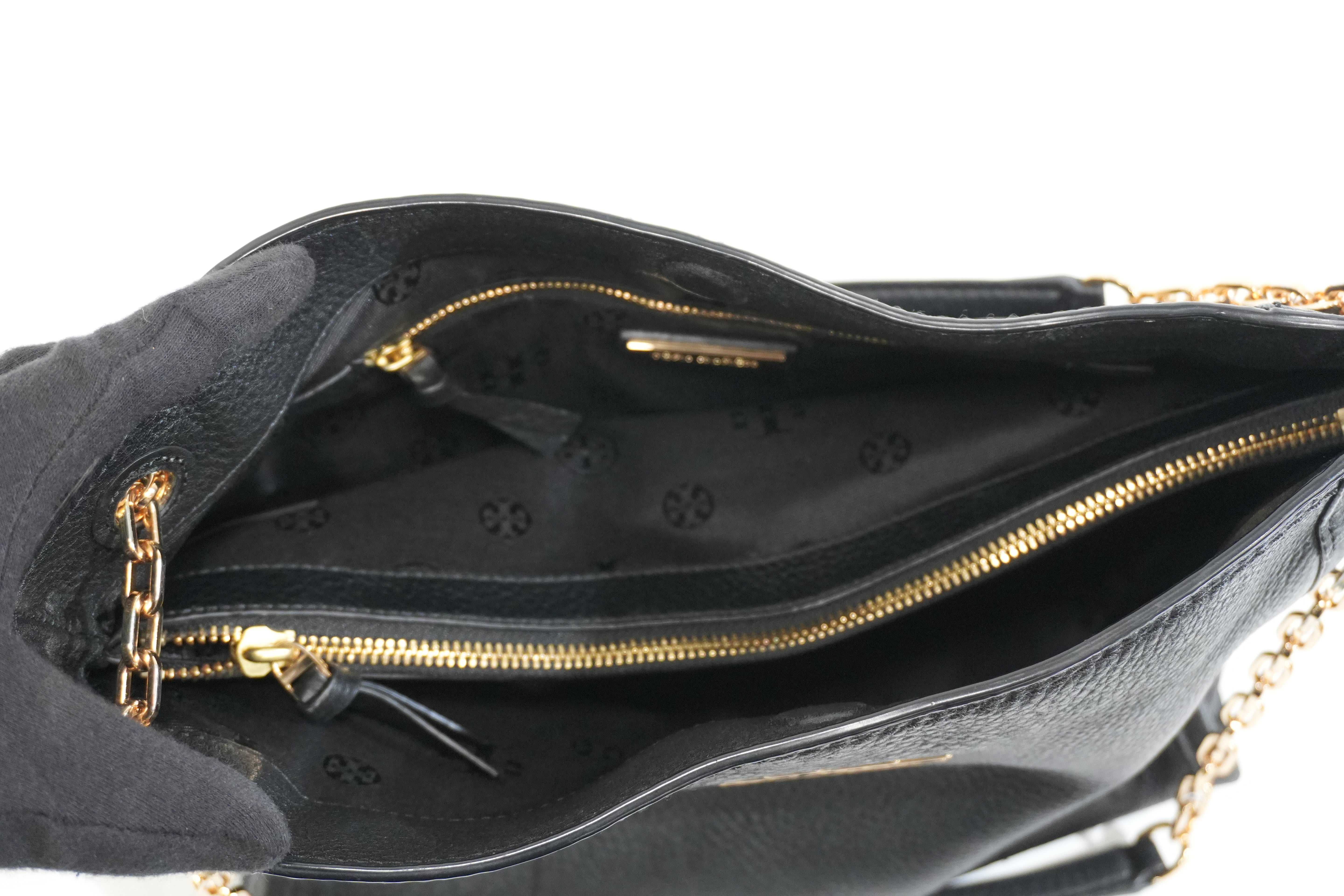 Pre-owned Tory Burch Chain Tote Bag Black
