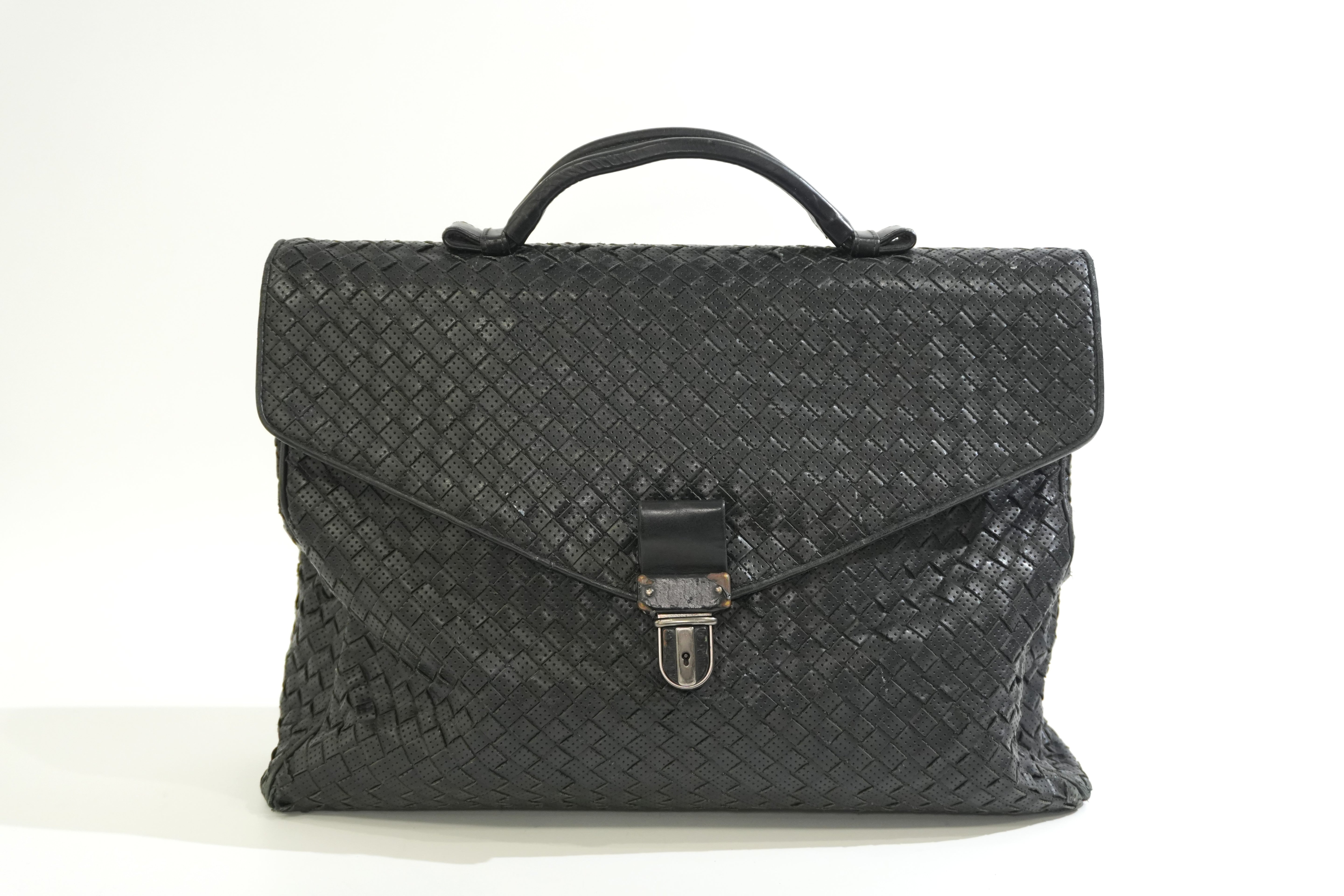 Pre-owned Bottega Business Bag Black