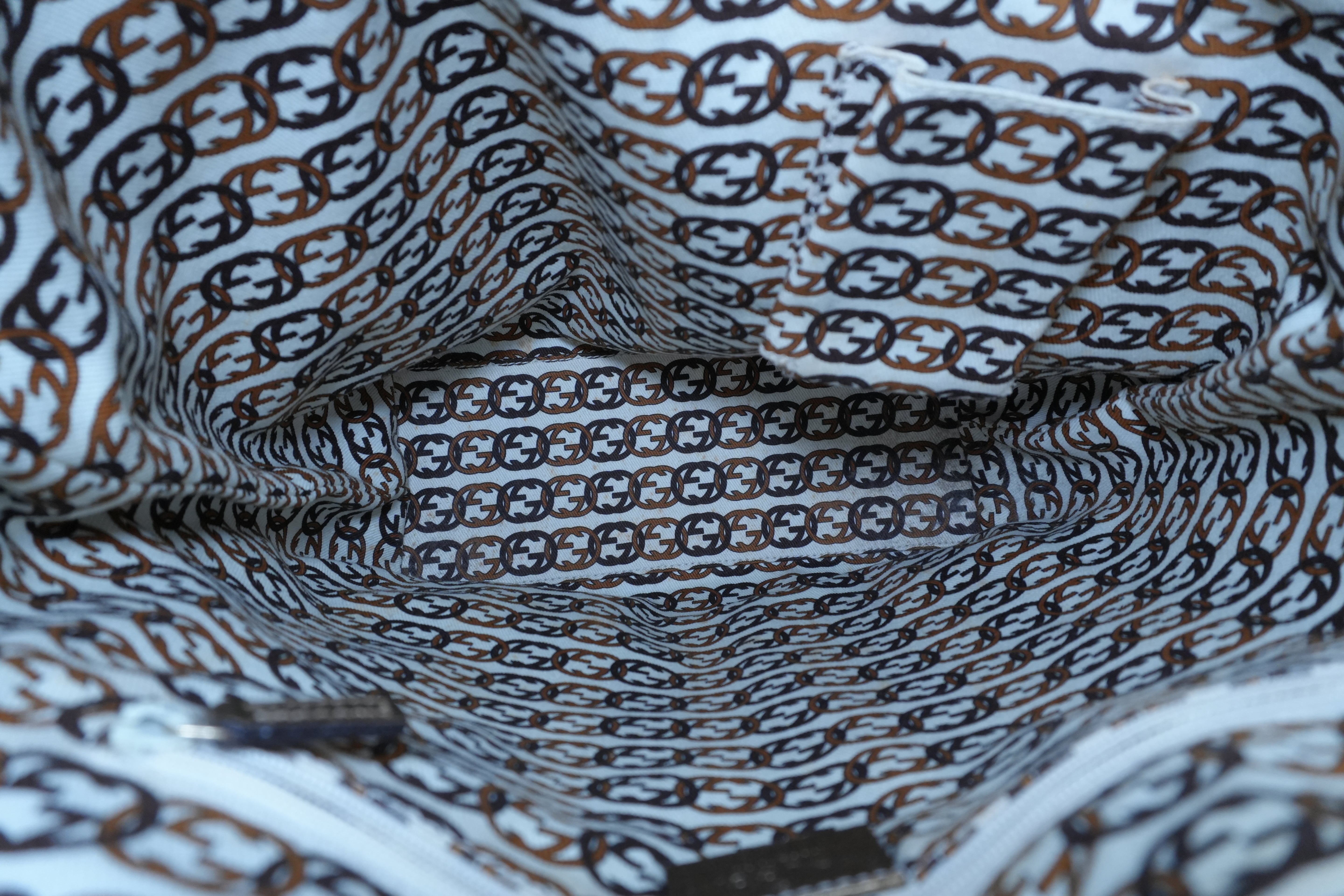 Pre-owned Gucci Metallic Diamond Tote Bag Gold