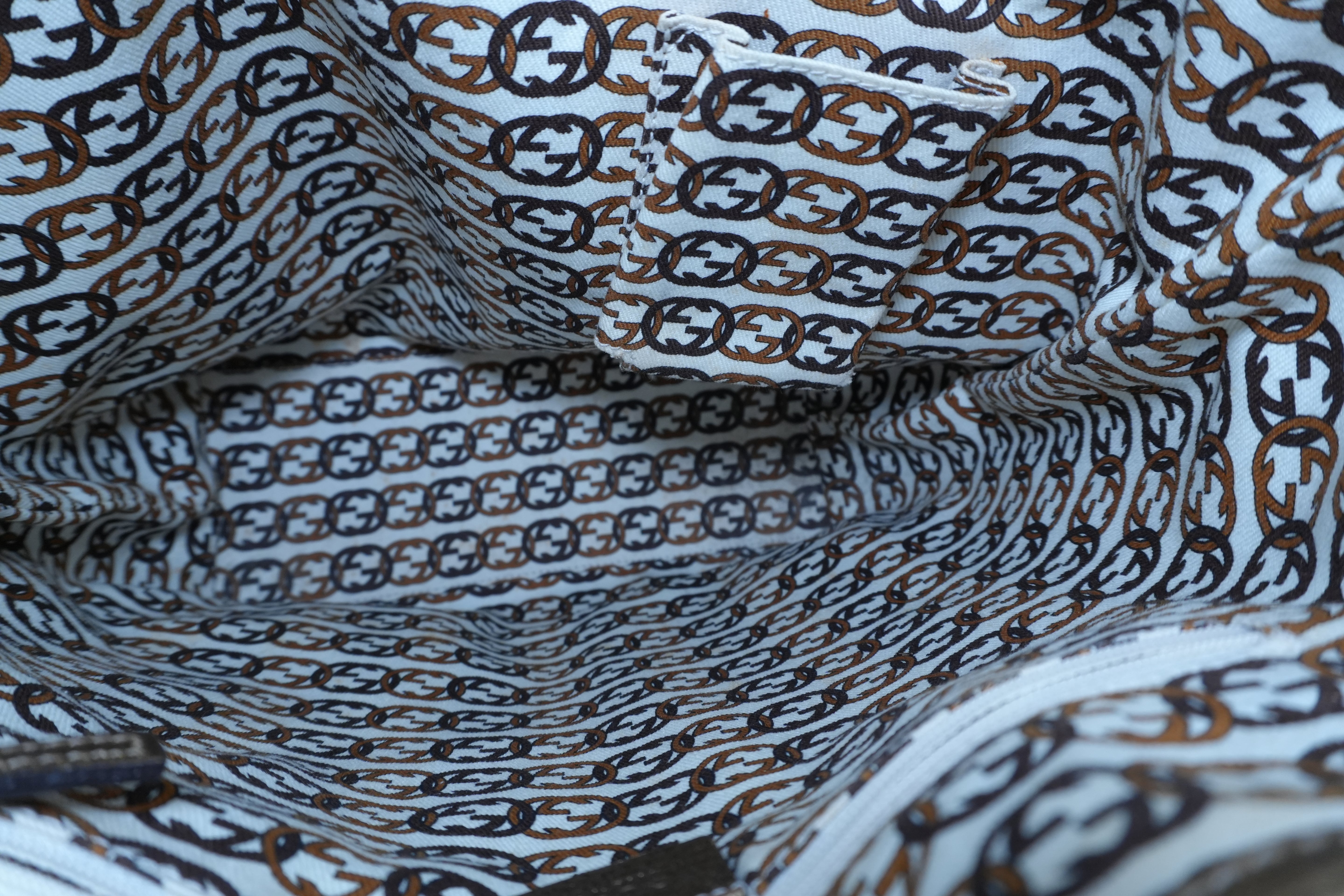 Pre-owned Gucci Metallic Diamond Tote Bag Gold