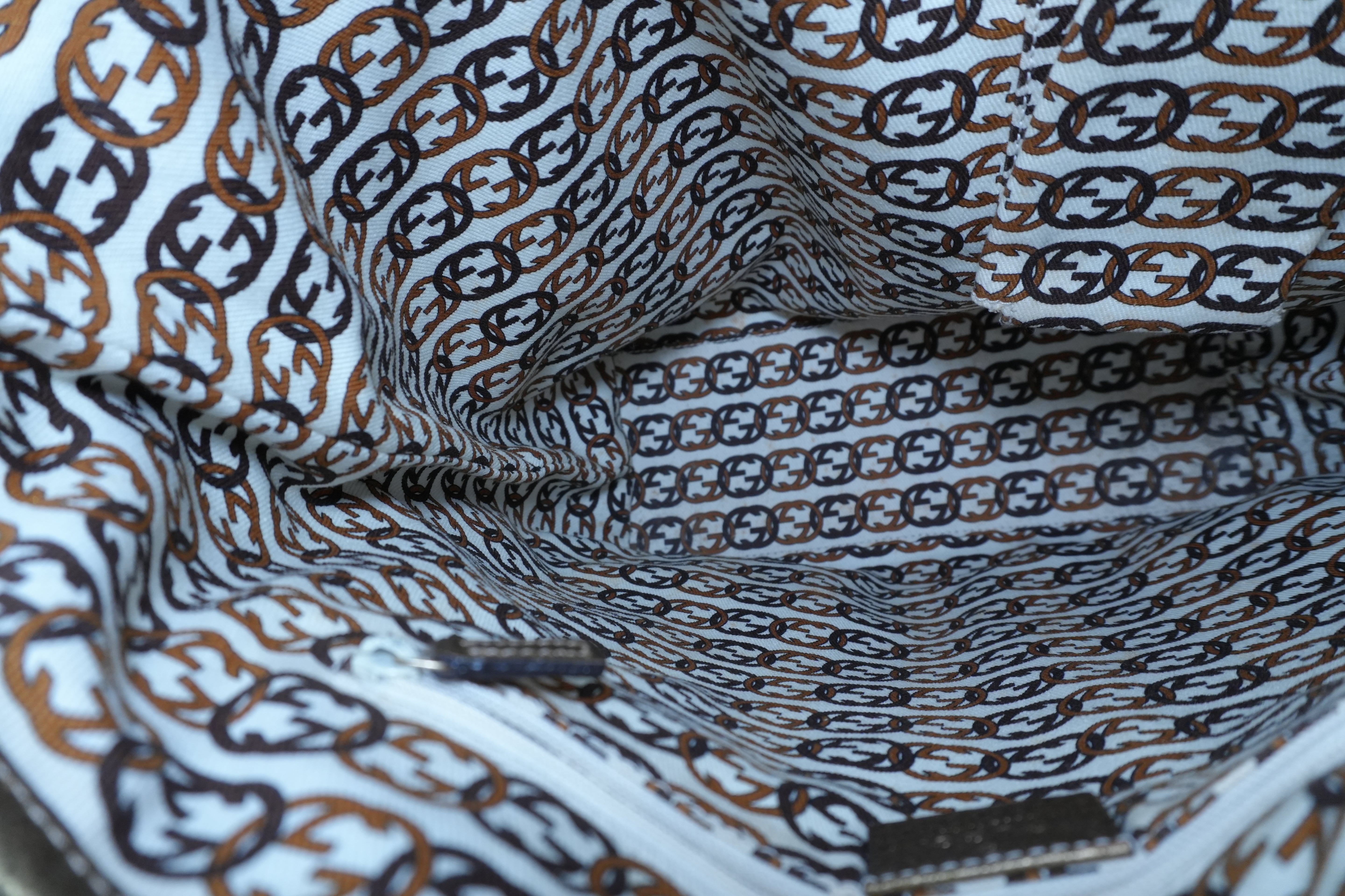 Pre-owned Gucci Metallic Diamond Tote Bag Gold