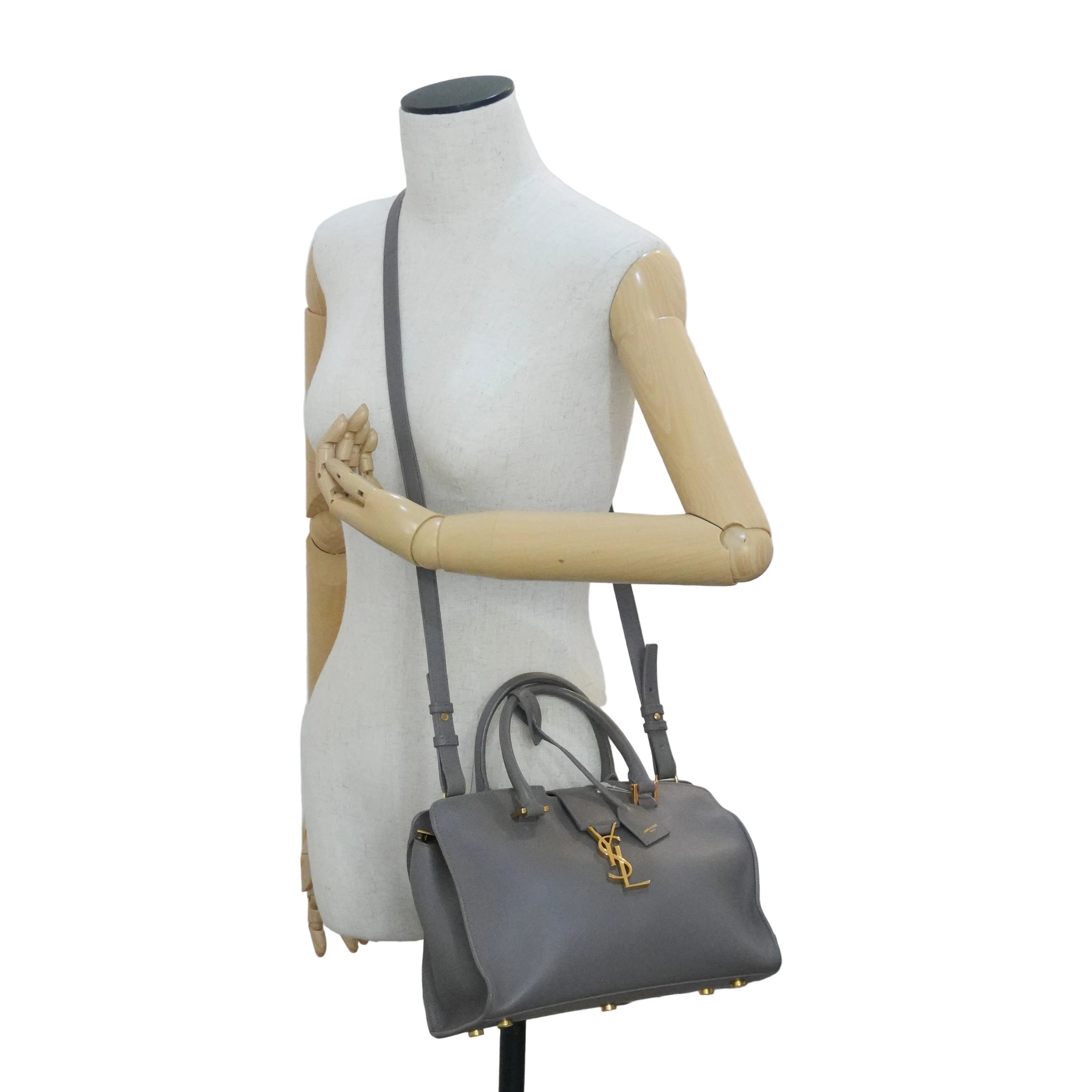 Pre-owned Saint Laurent Small Monogram Cabas Handbag Fog