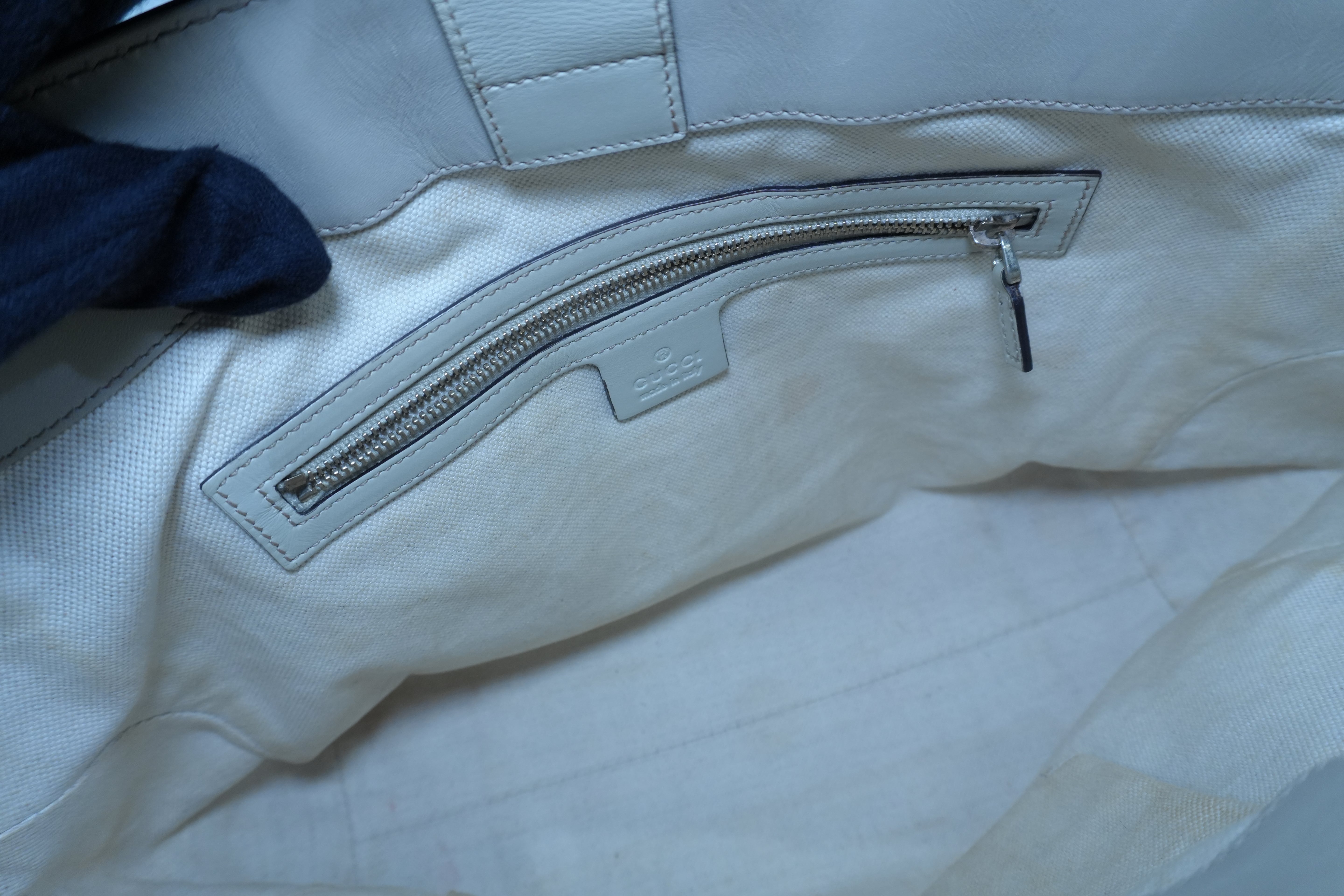 Pre-owned Gucci Guccisima Tote Bag White