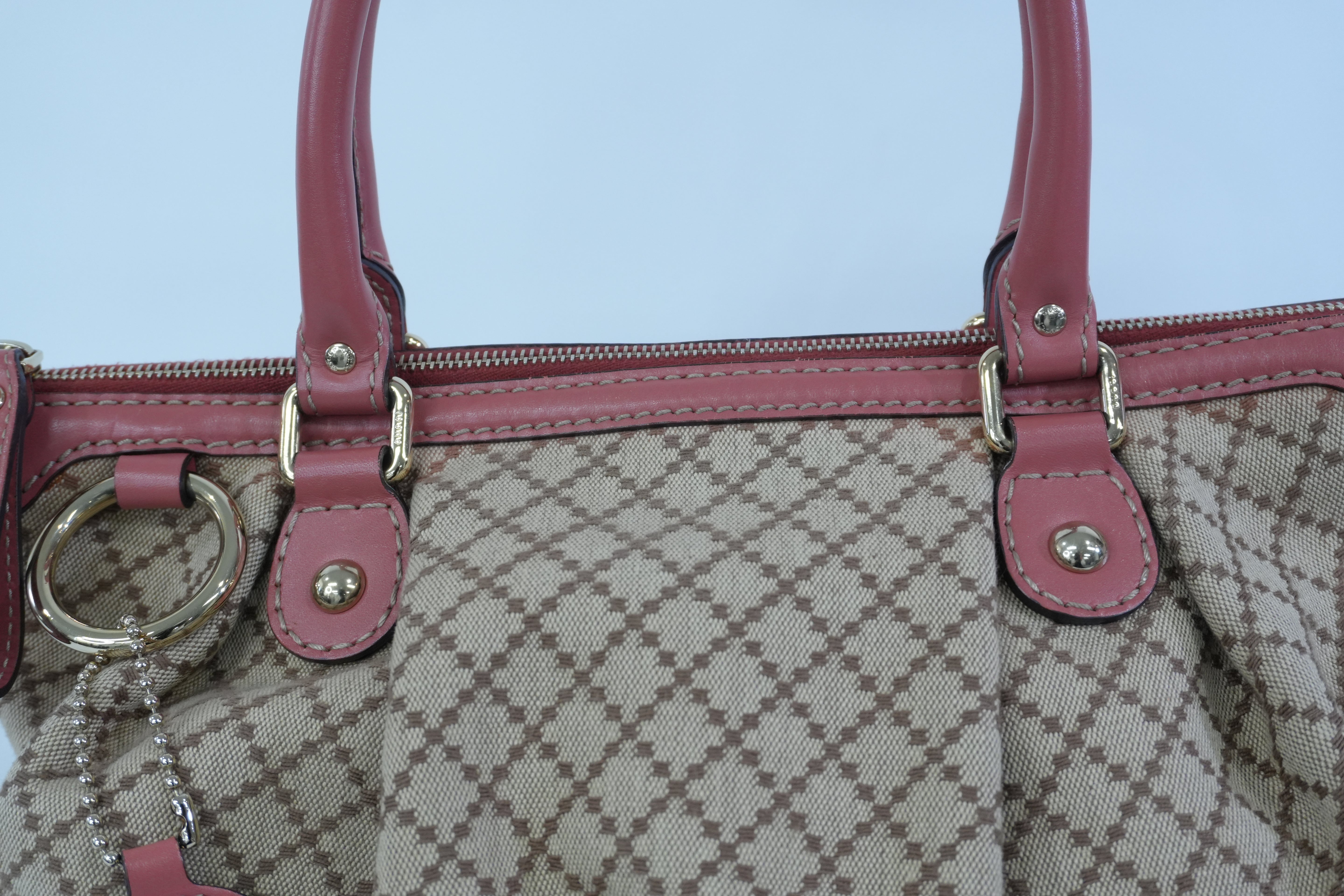 Pre-owned Gucci Sukey Two Way Shoulder Bag Brown and Pink