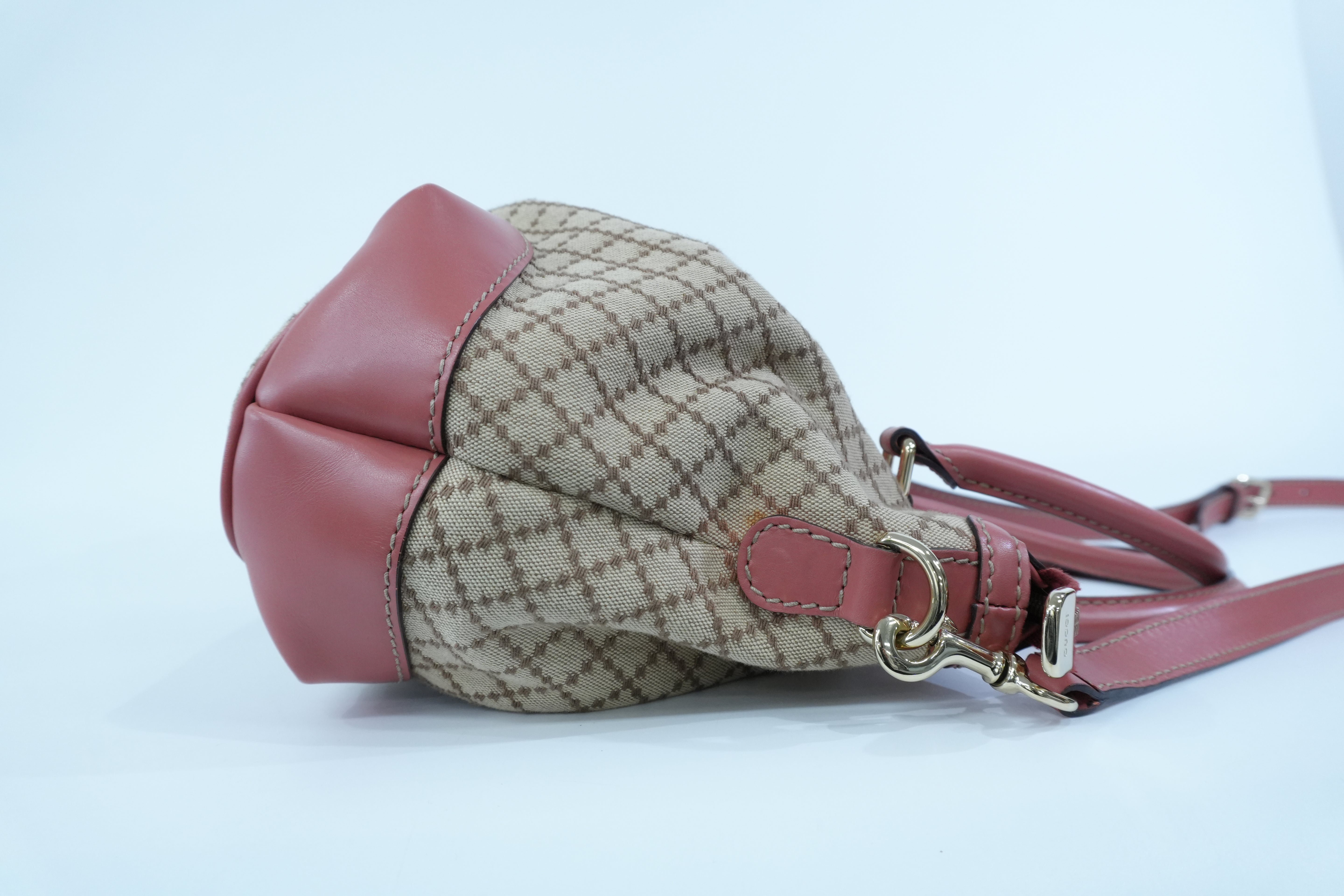 Pre-owned Gucci Sukey Two Way Shoulder Bag Brown and Pink