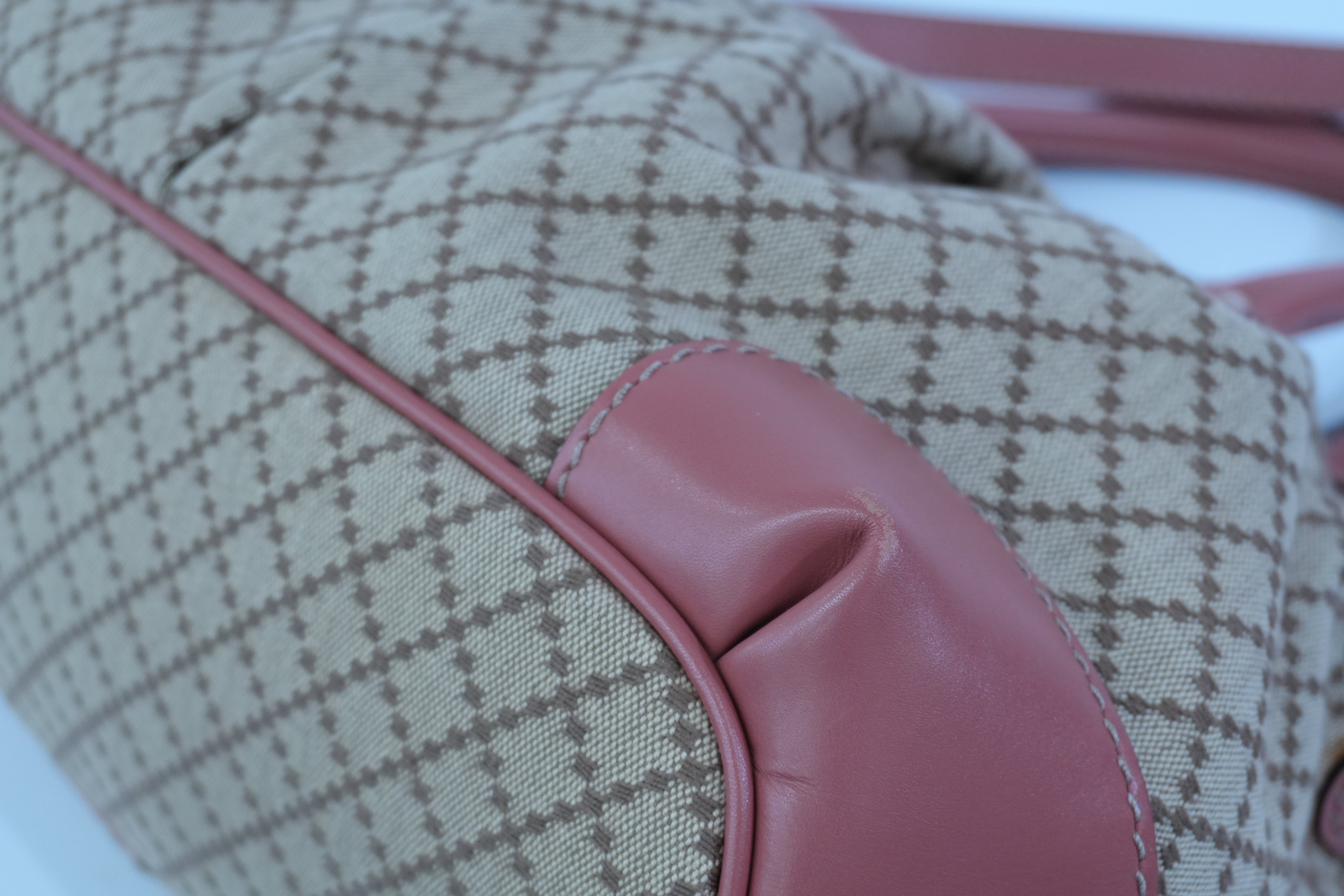 Pre-owned Gucci Sukey Two Way Shoulder Bag Brown and Pink