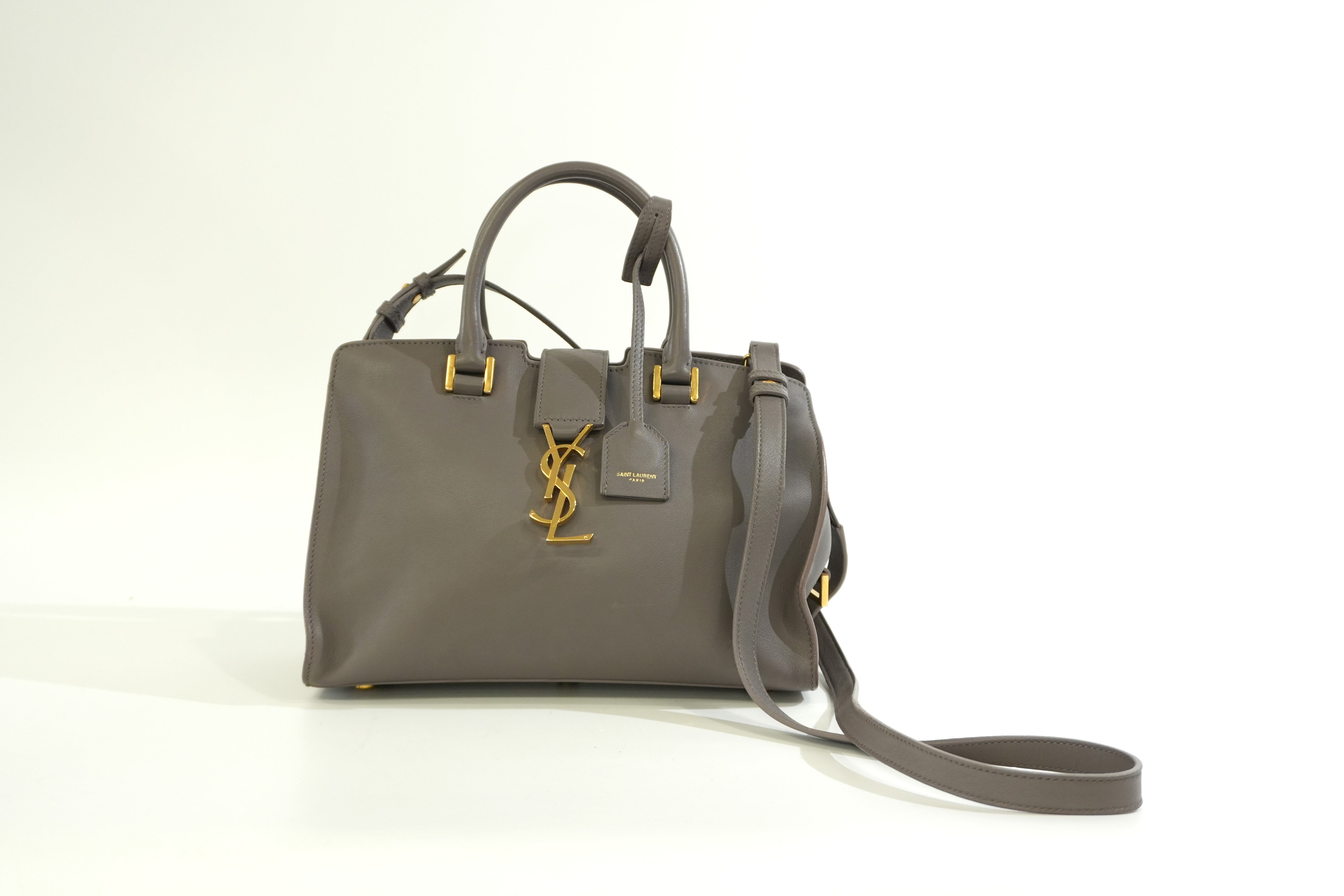 Pre-owned Saint Laurent Small Monogram Cabas Handbag Fog