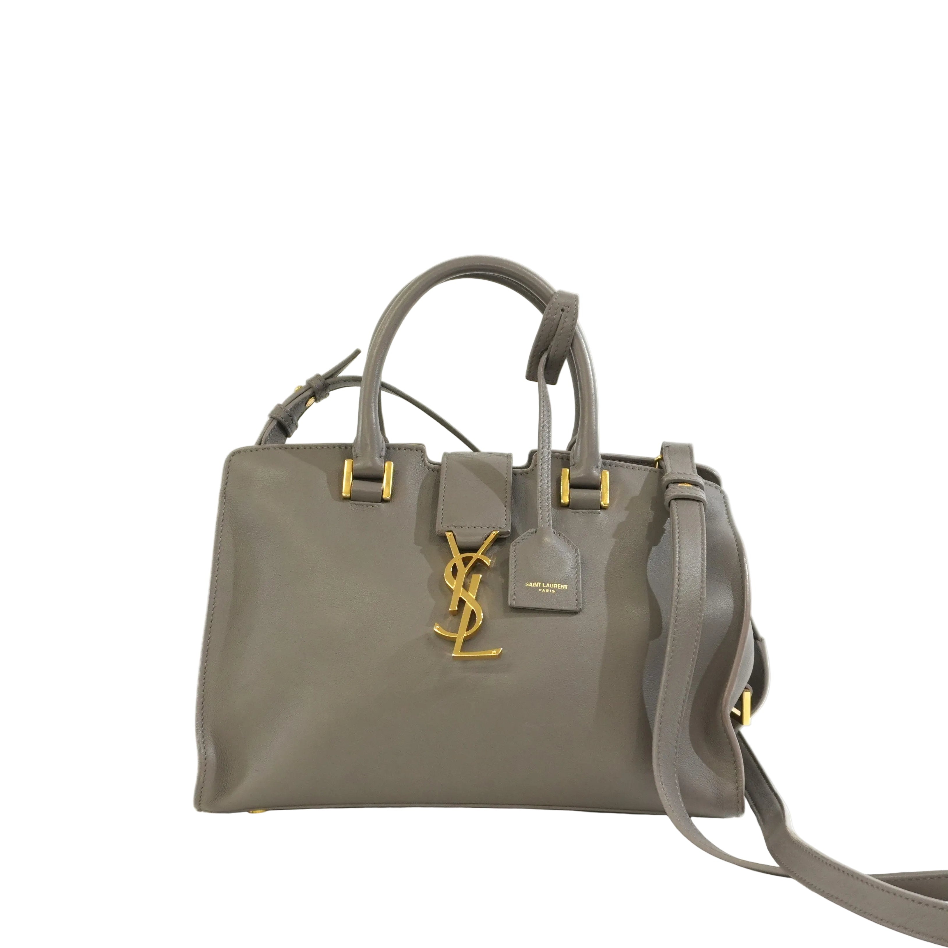 Pre-owned Saint Laurent Small Monogram Cabas Handbag Fog