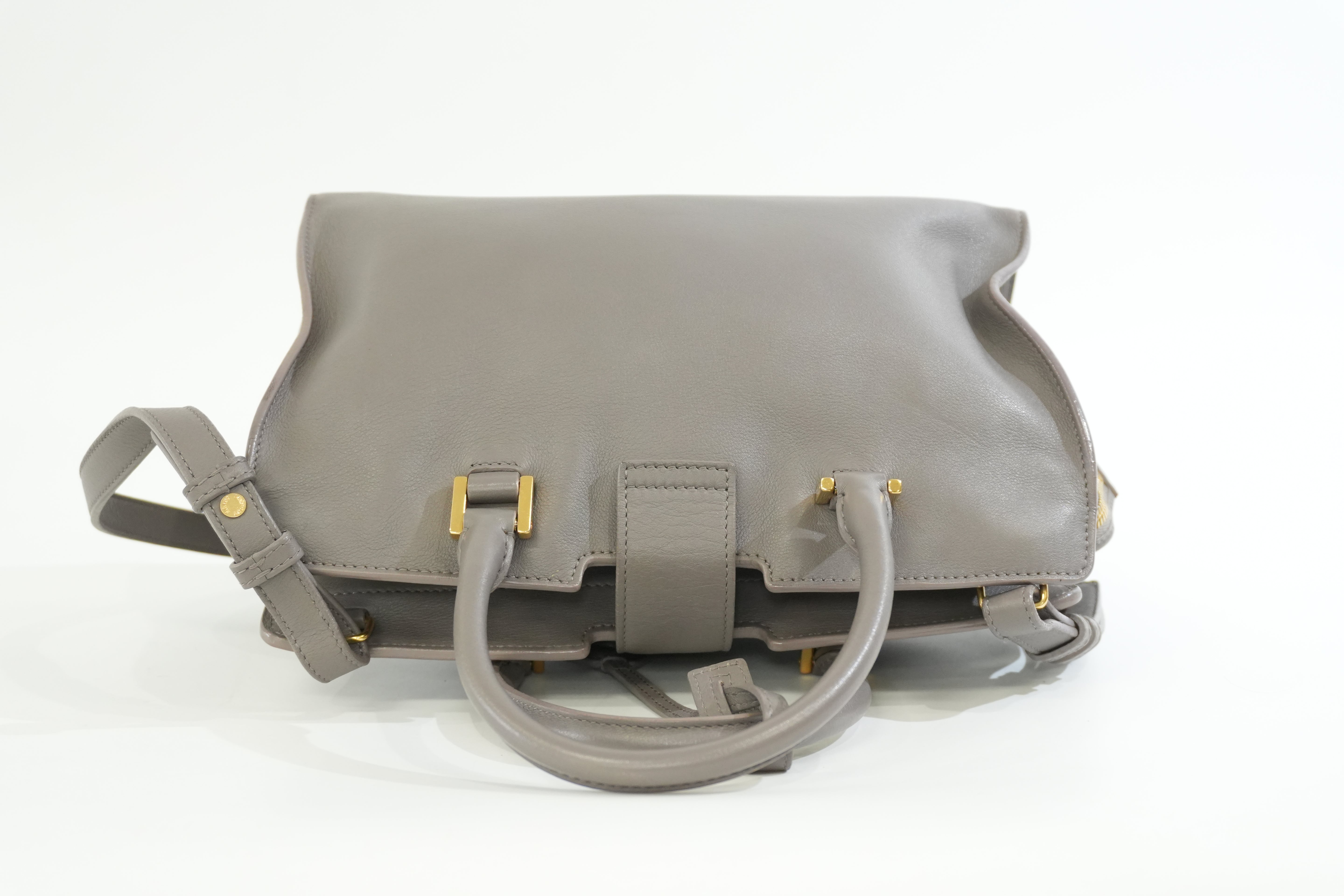 Pre-owned Saint Laurent Small Monogram Cabas Handbag Fog