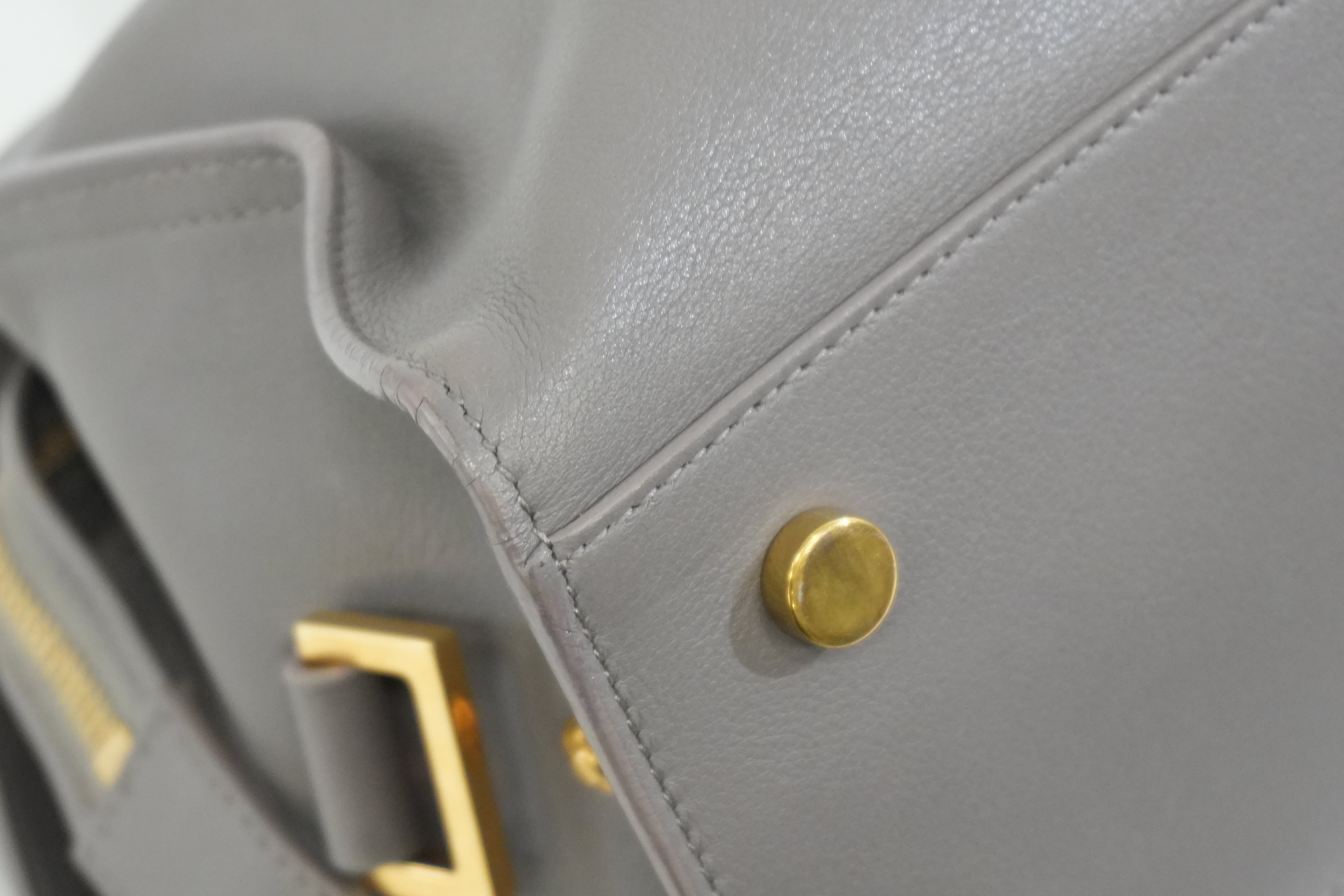 Pre-owned Saint Laurent Small Monogram Cabas Handbag Fog