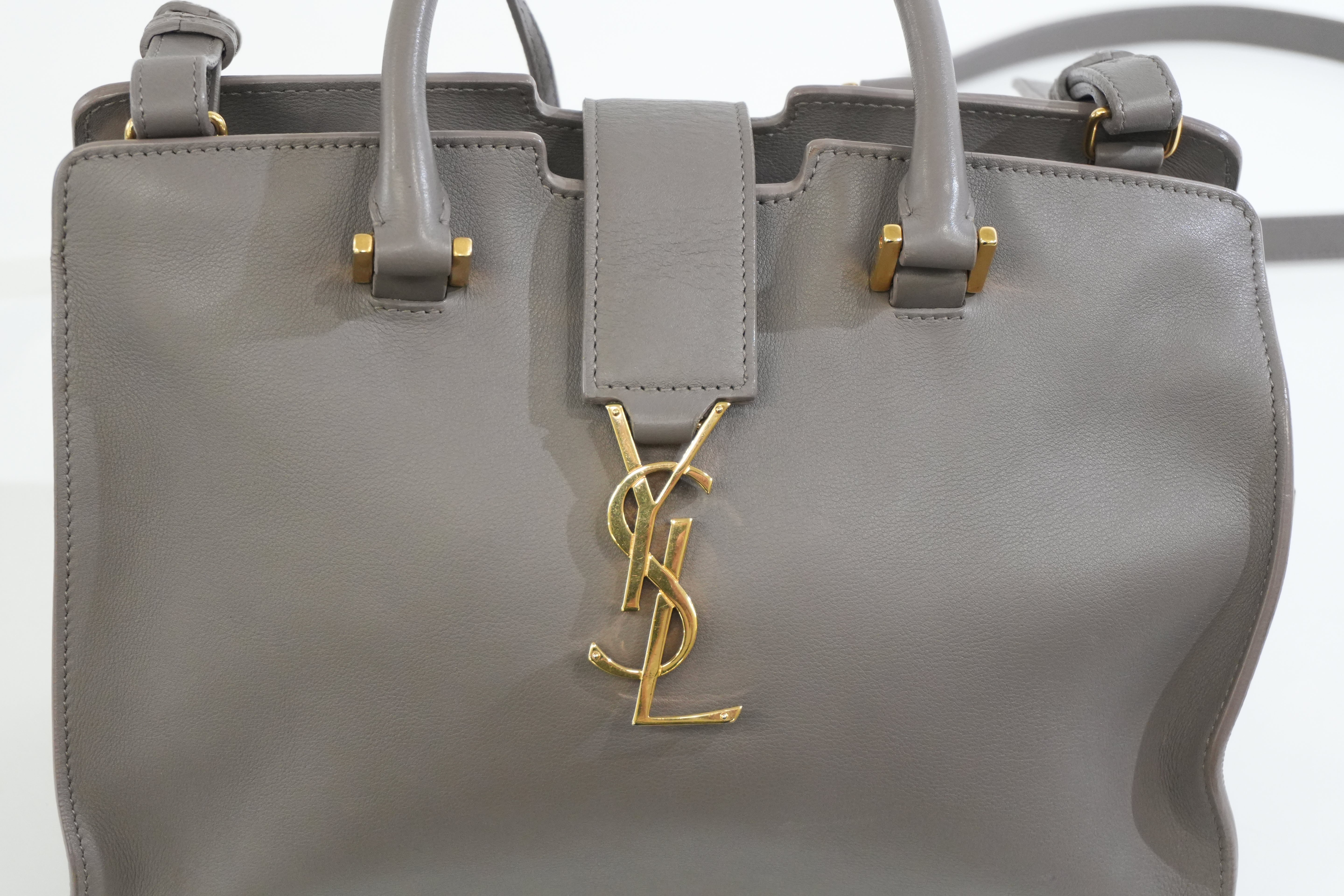 Pre-owned Saint Laurent Small Monogram Cabas Handbag Fog