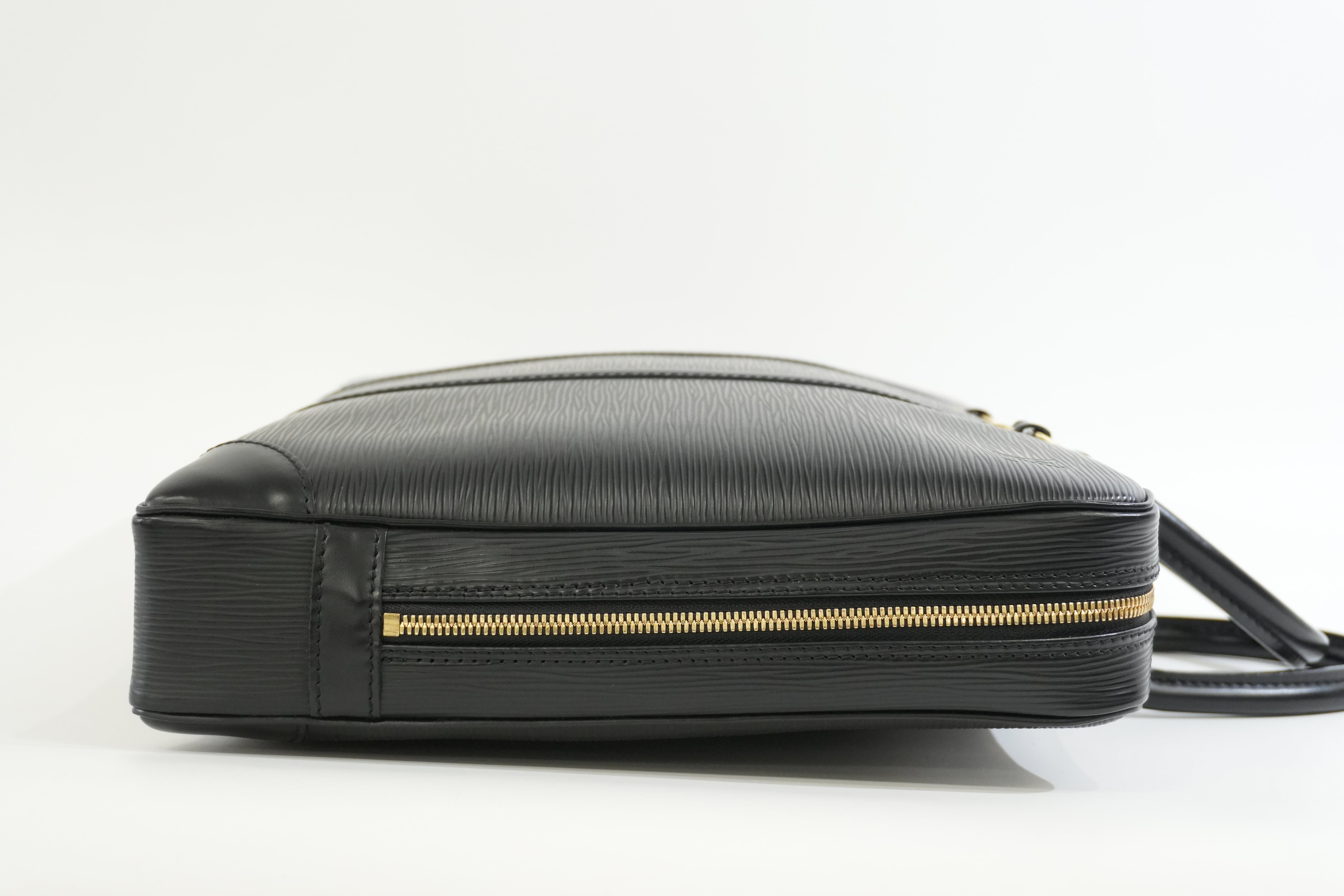 Pre-owned Louis Vuitton Epi Porte Documents Briefcase Black