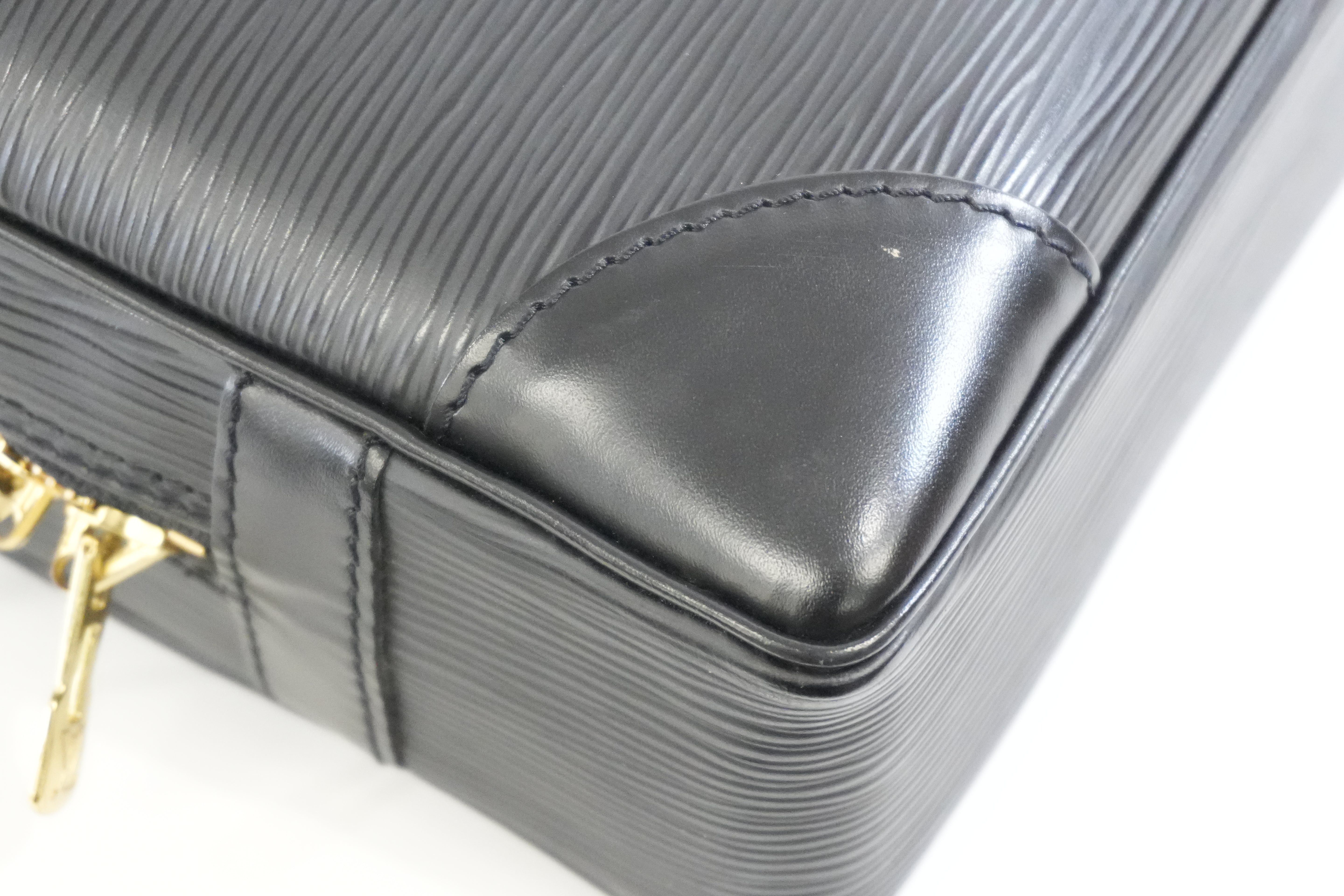 Pre-owned Louis Vuitton Epi Porte Documents Briefcase Black