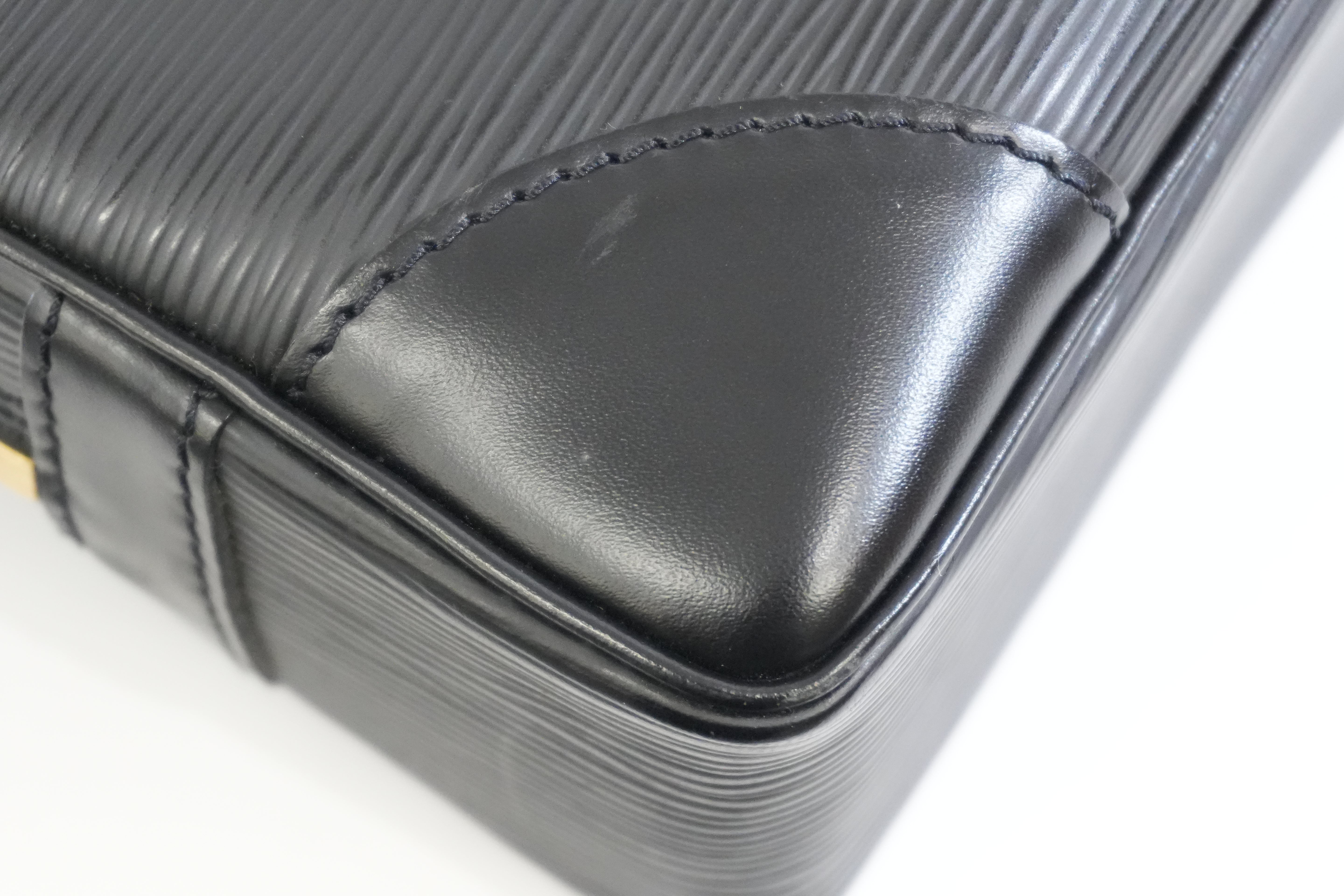 Pre-owned Louis Vuitton Epi Porte Documents Briefcase Black