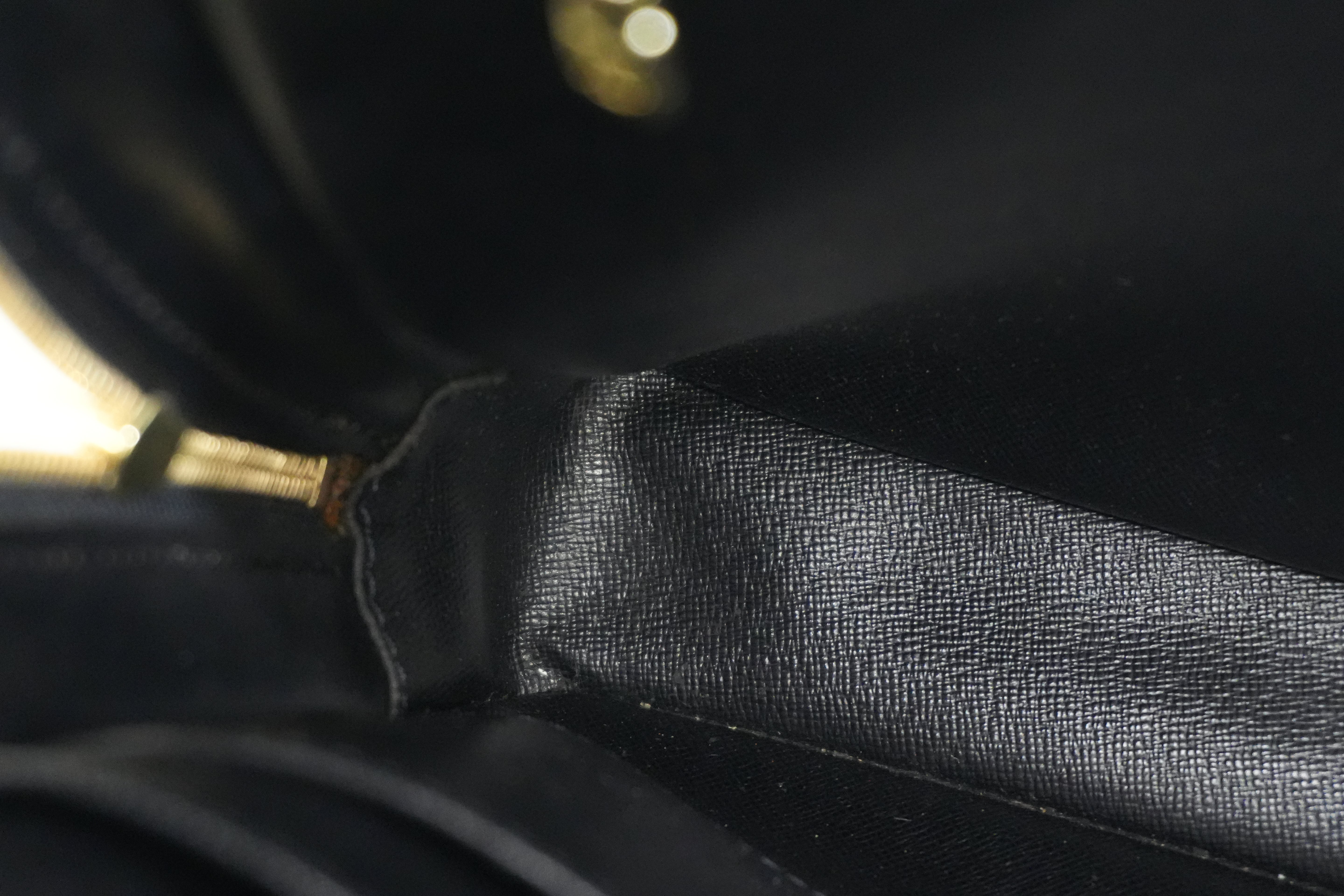 Pre-owned Louis Vuitton Epi Porte Documents Briefcase Black