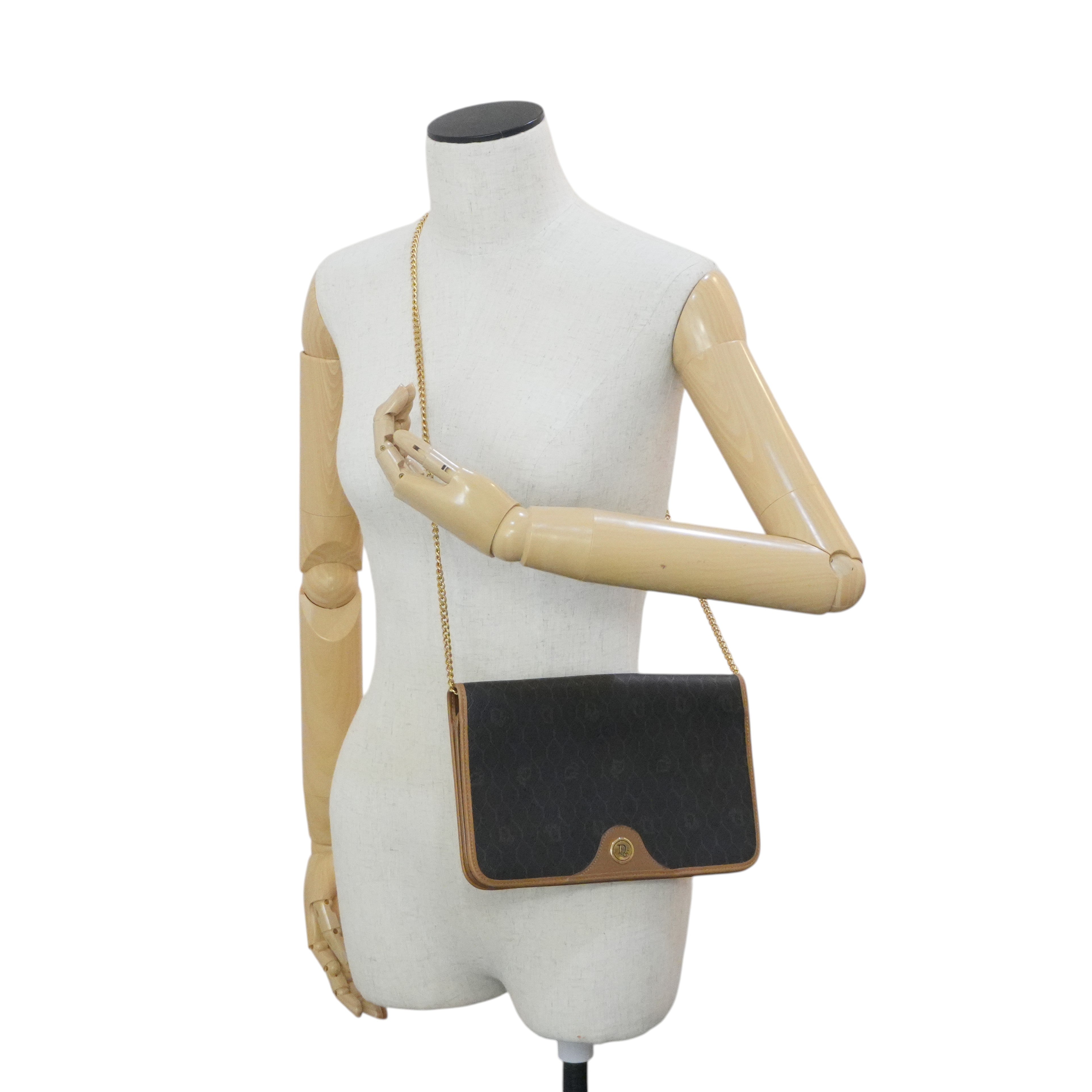 Pre-owned Dior Honeycomb Chain Crossbody Bag Black