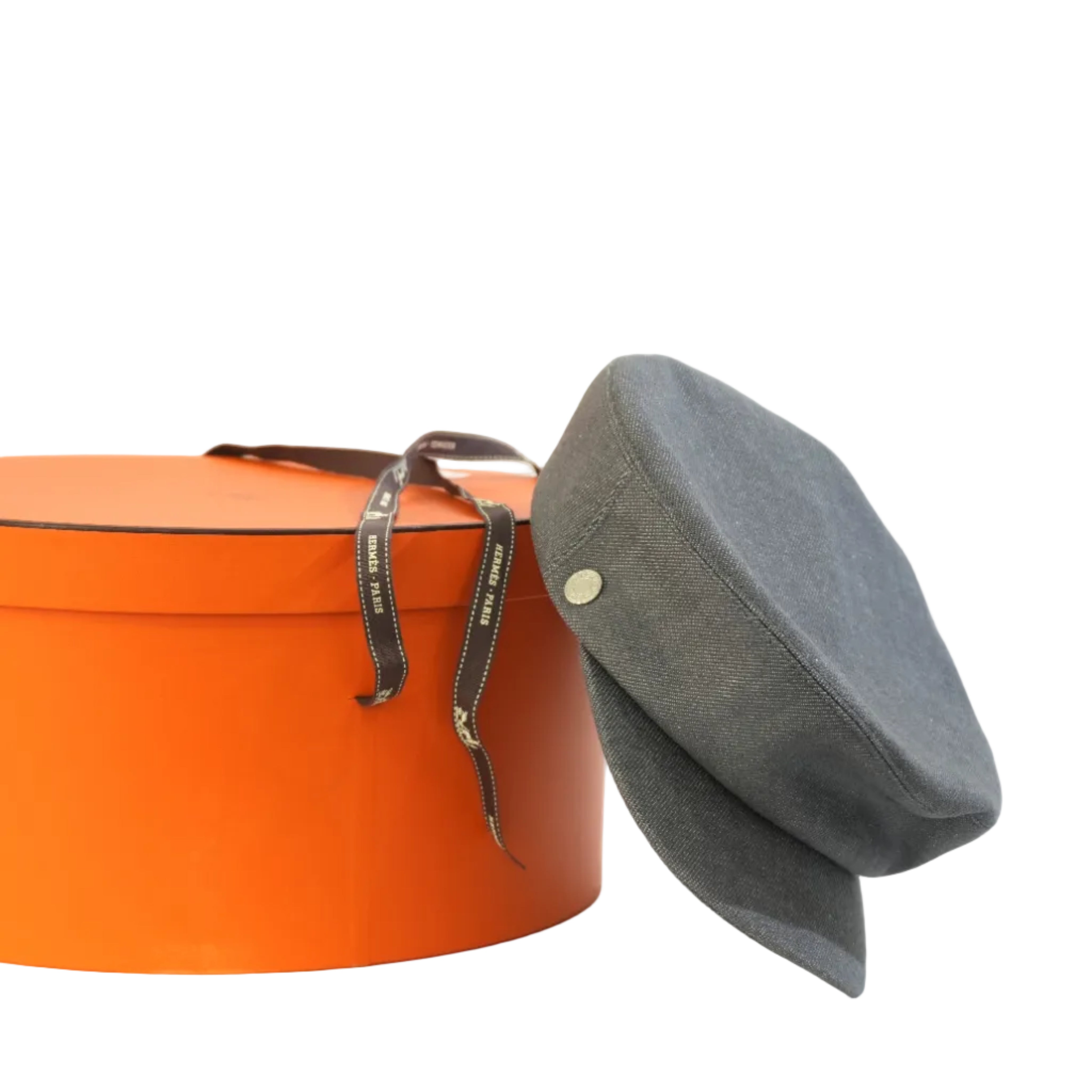 Pre-owned Hermes Cotton saint Honore Avalon stitch Beret Gray