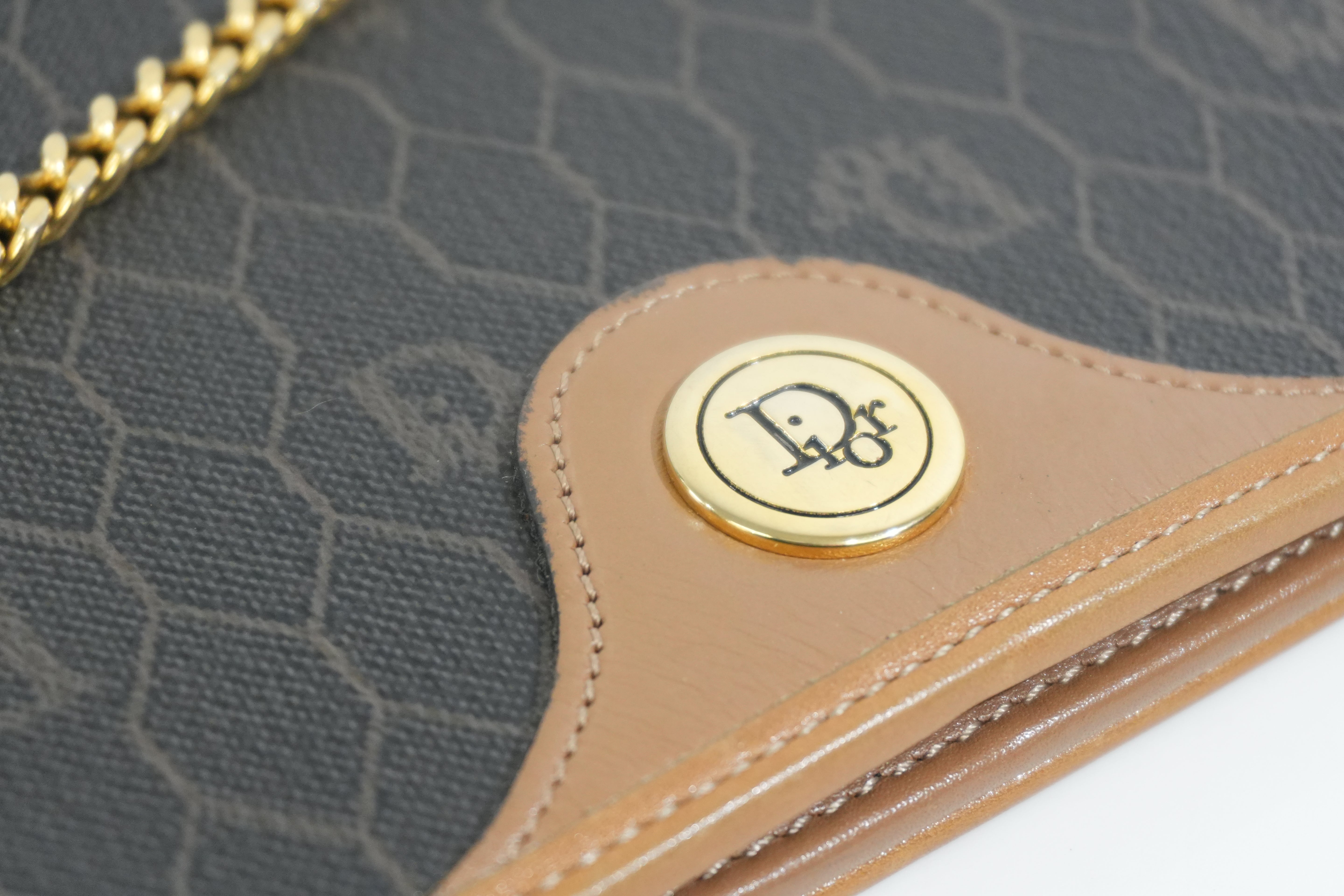 Pre-owned Dior Honeycomb Chain Crossbody Bag Black
