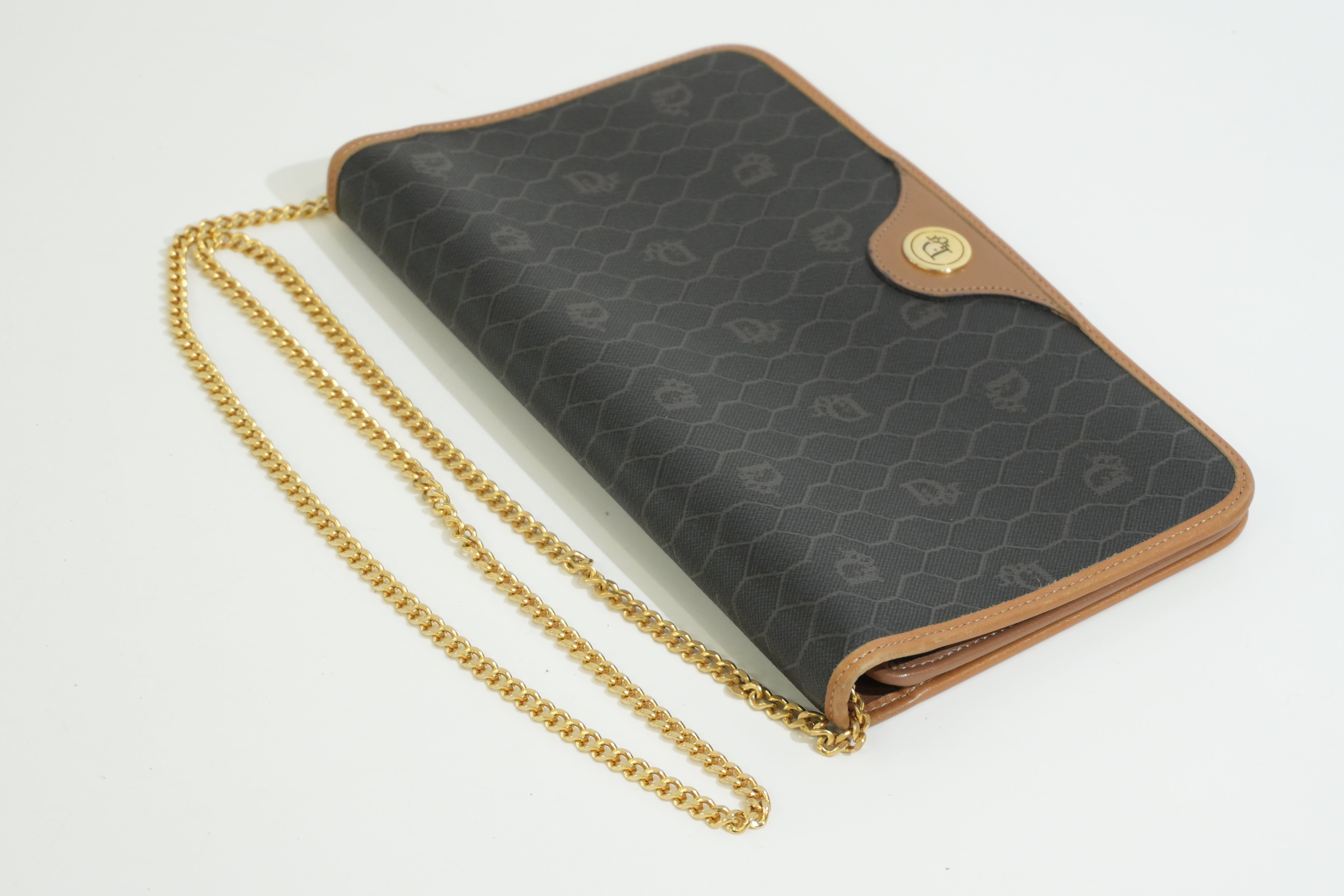 Pre-owned Dior Honeycomb Chain Crossbody Bag Black