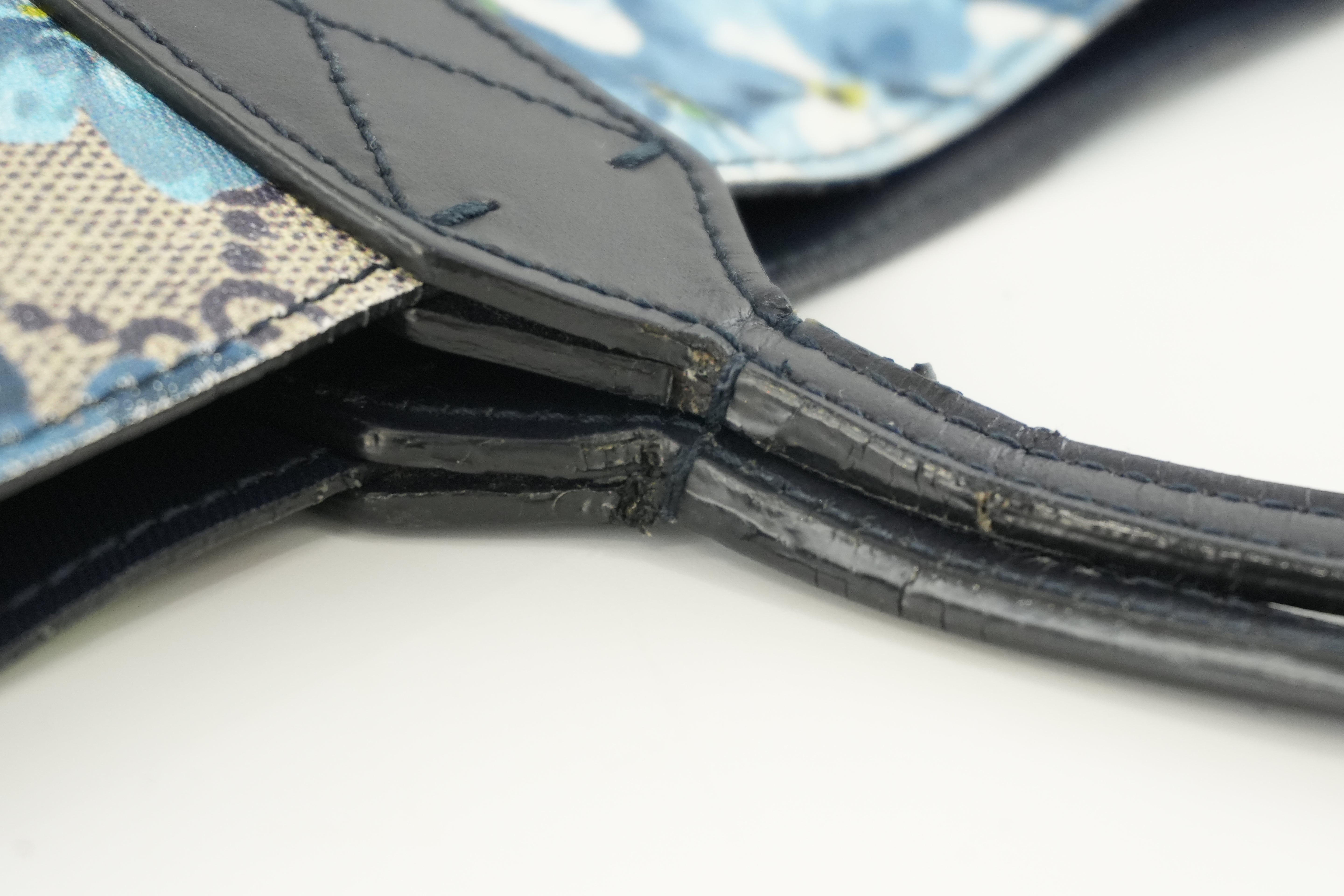 Gucci Blooms Canvas Tote Bag Blue Used