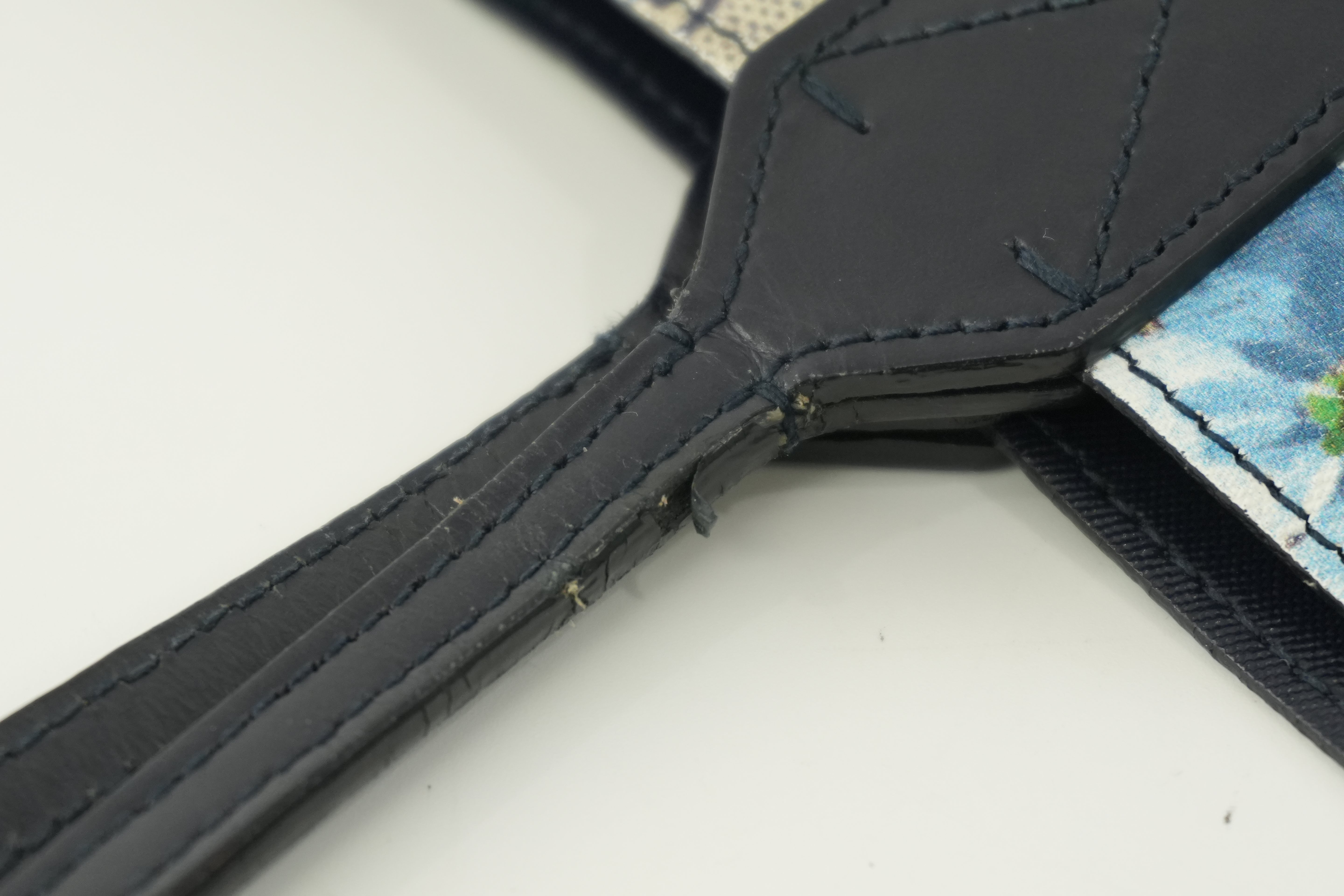 Gucci Blooms Canvas Tote Bag Blue Used