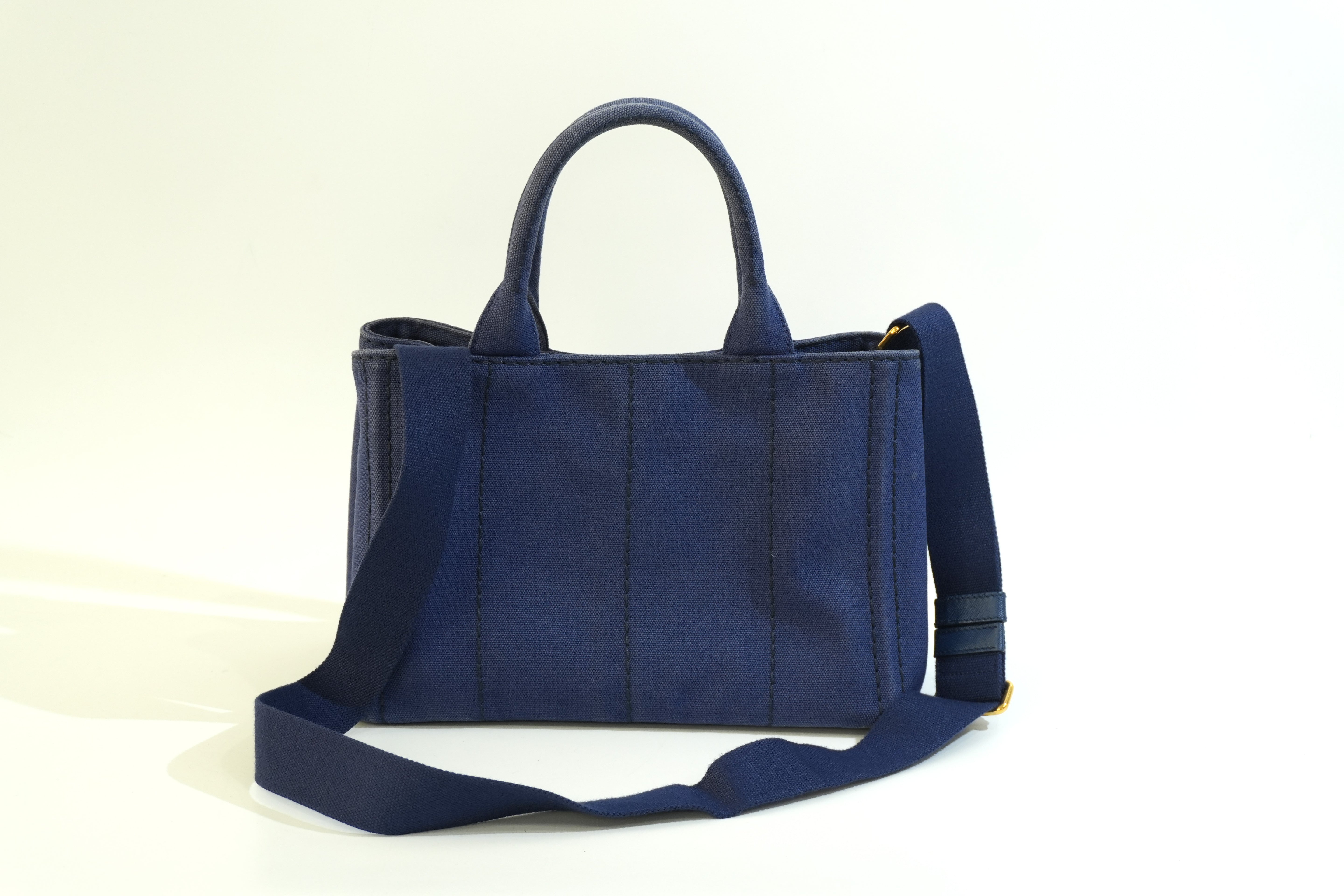 Pre-owned Prada Canapa Small Two Way Shoulder Blue