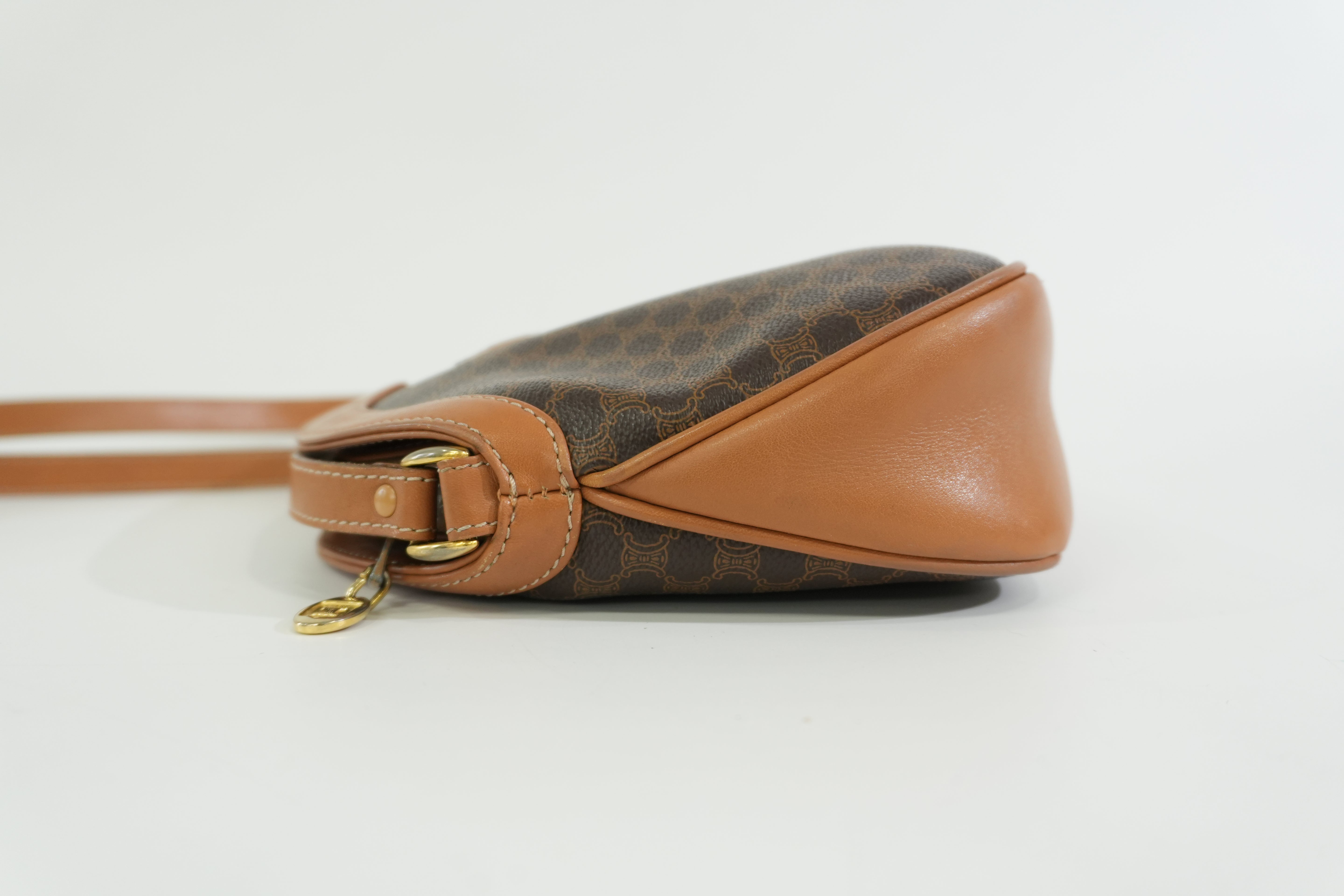 Pre-owned Celine Macadam Shoulder Bag Brown