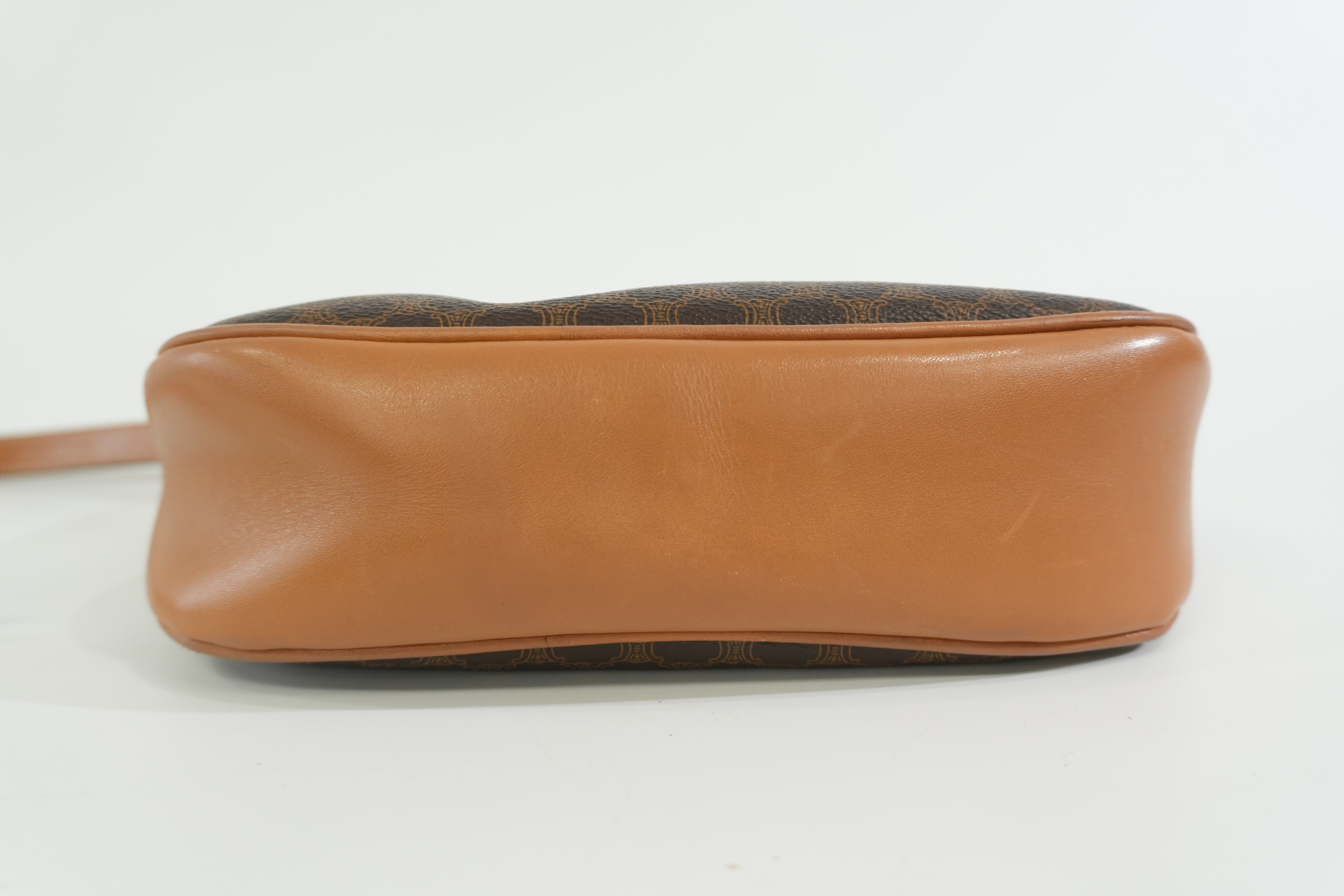 Pre-owned Celine Macadam Shoulder Bag Brown