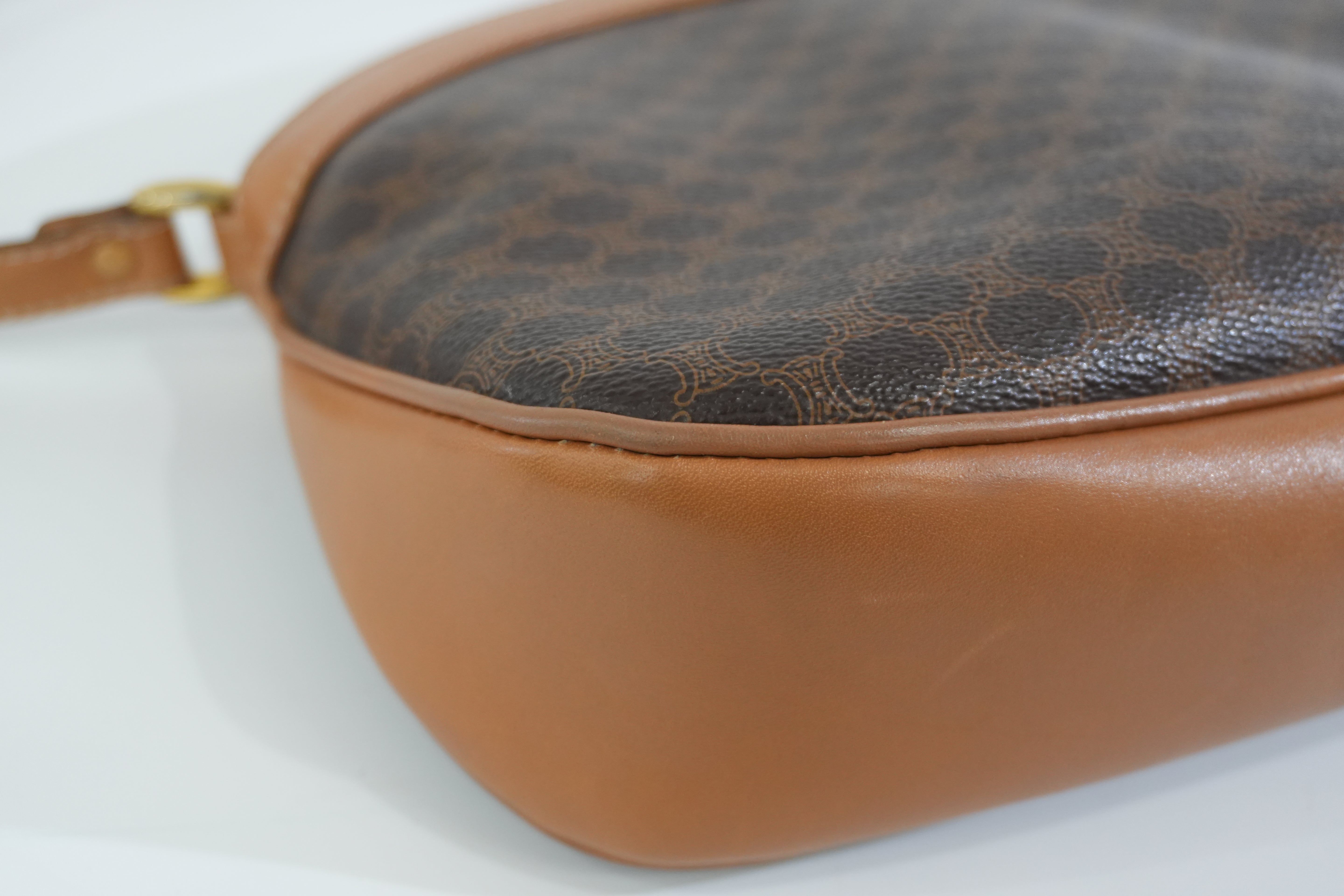 Pre-owned Celine Macadam Shoulder Bag Brown