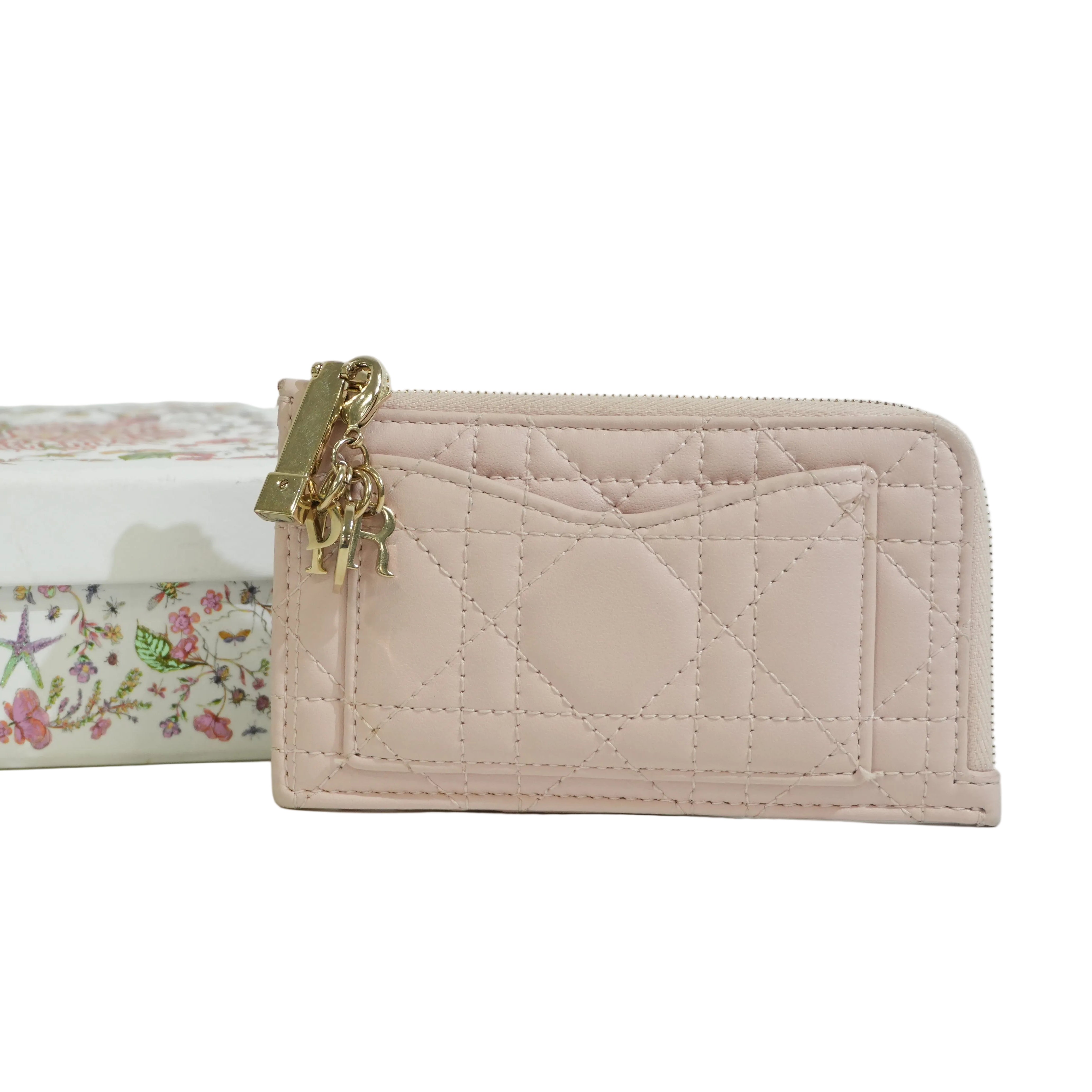 Pre-owned Dior Coin and Card Case Pink