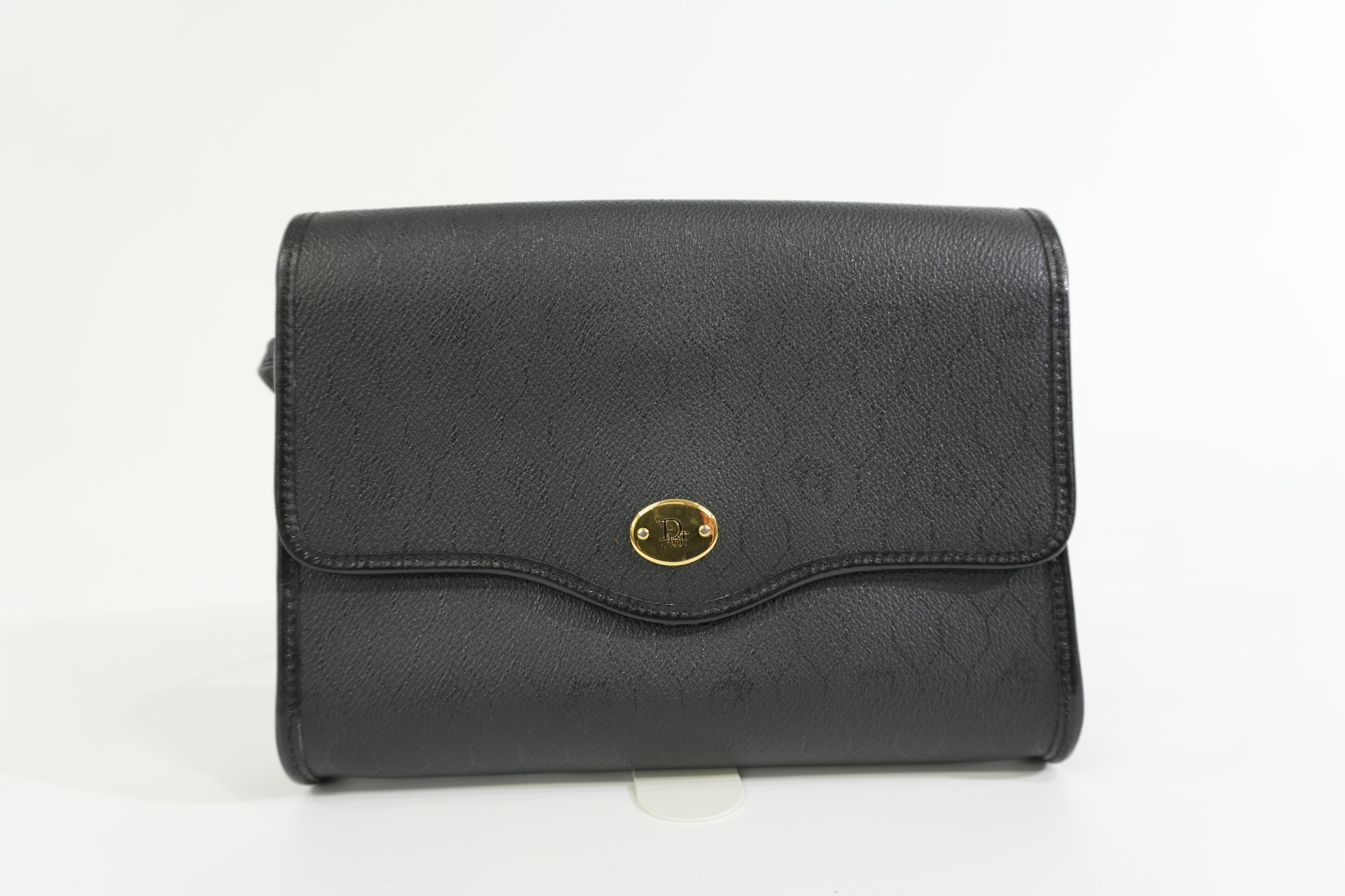 Pre-owned Christian Dior Honeycomb Shoulder Bag Black