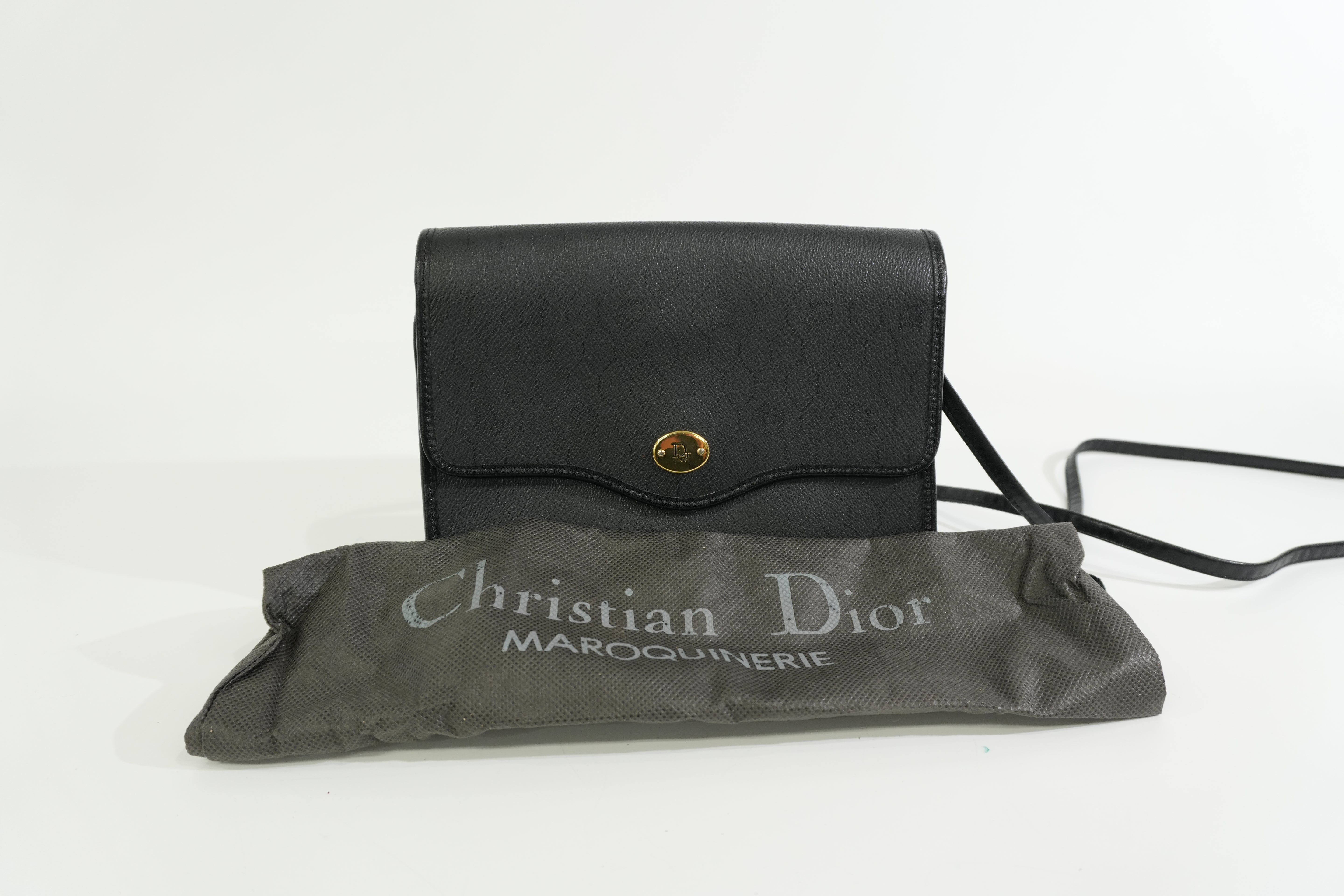 Pre-owned Christian Dior Honeycomb Shoulder Bag Black