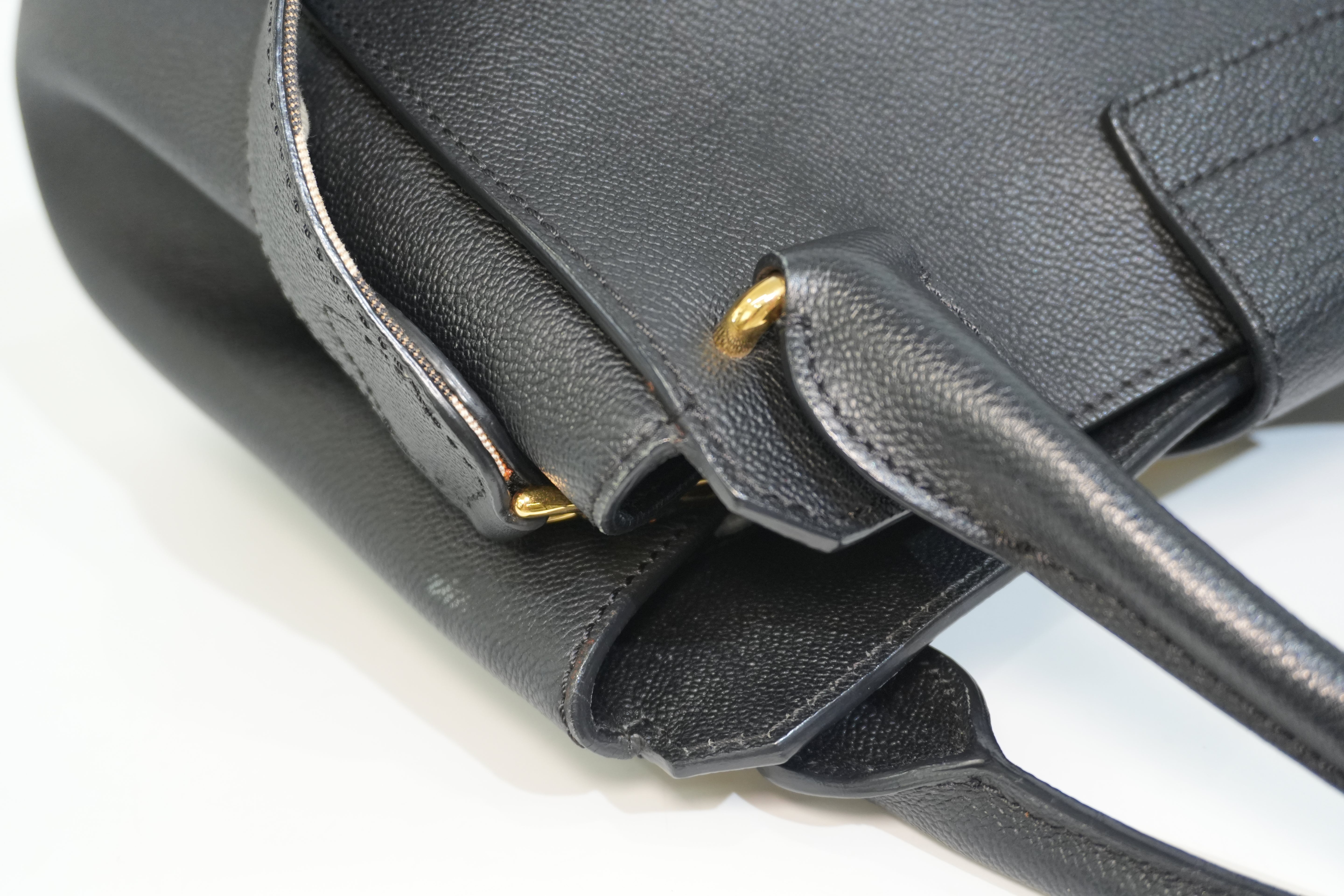 Pre-owned Burberry Calfskin Leather Two Way Shoulder Bag Black