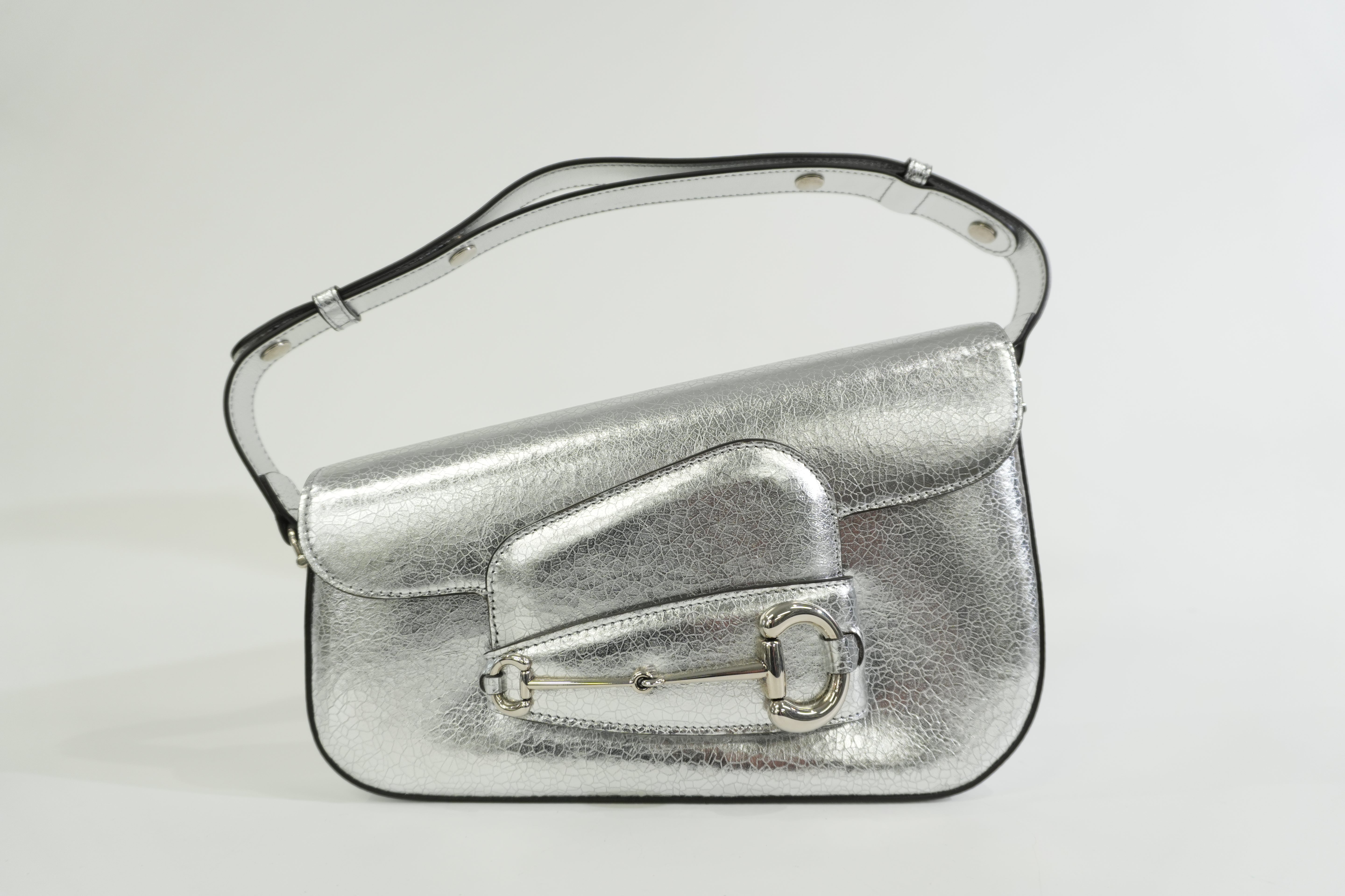 Pre-owned Gucci Metallic Shoulder Bag Silver