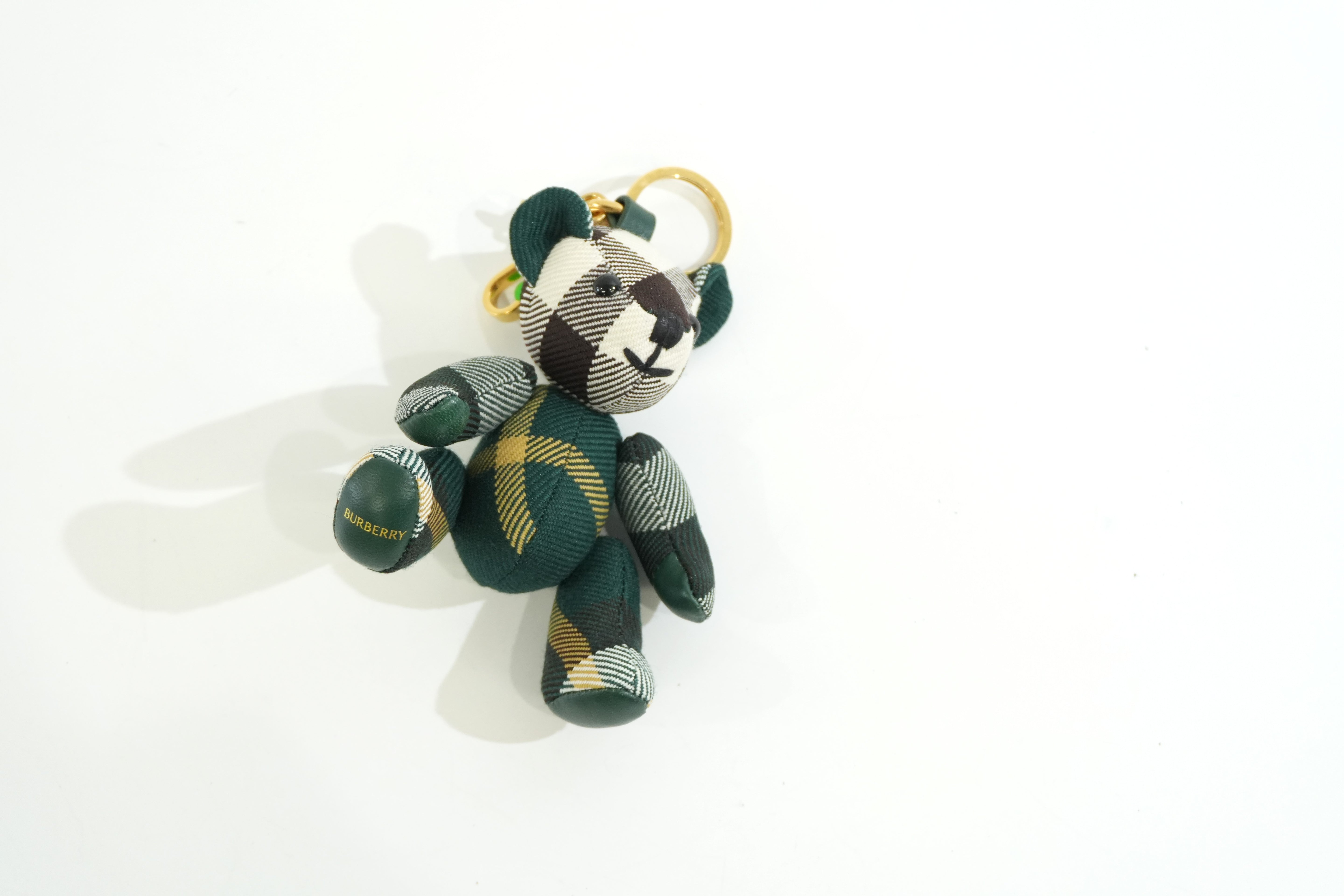 Pre-owned Burberry Teddy Bear Bag Charm Green