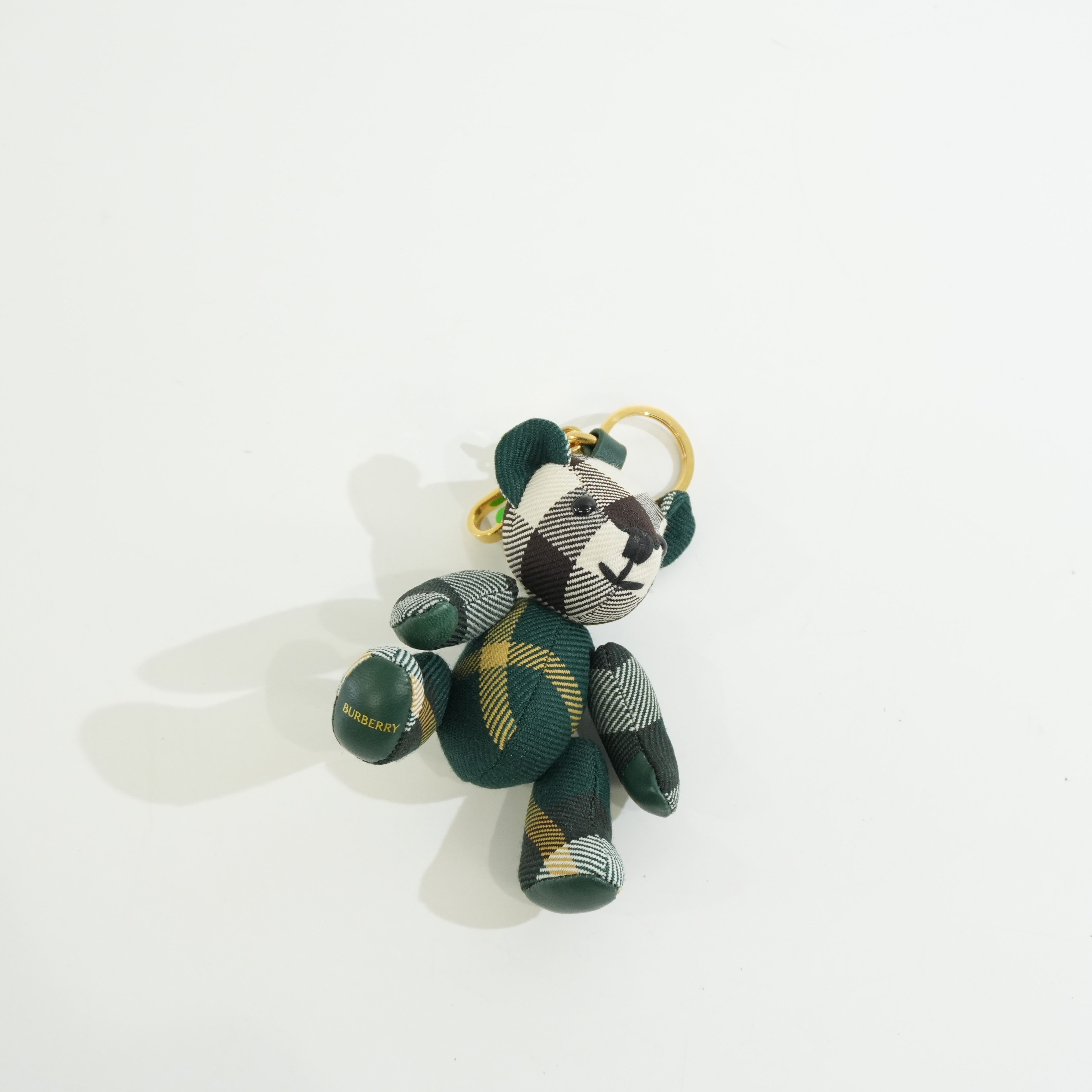 Pre-owned Burberry Teddy Bear Bag Charm Green