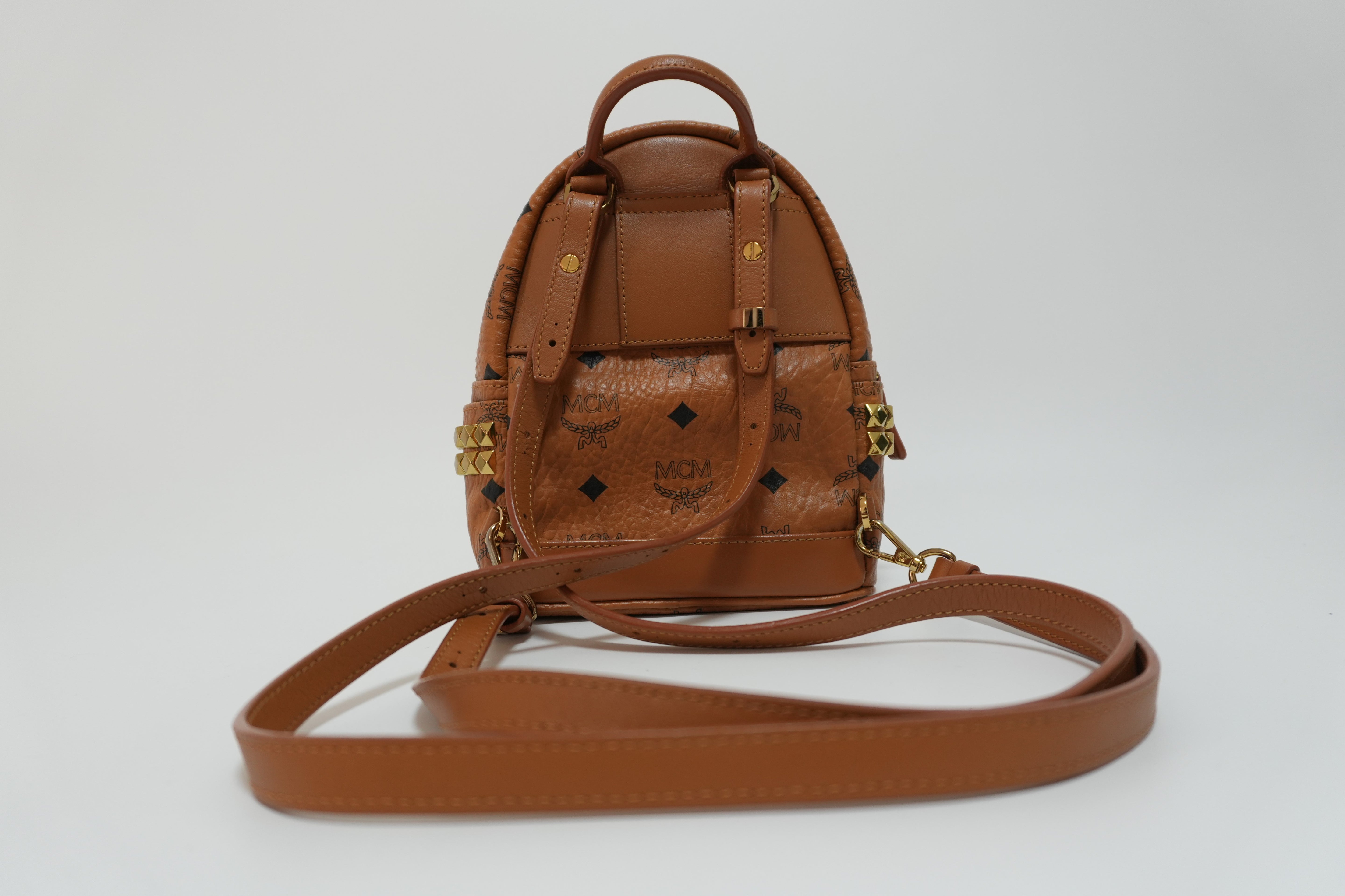 MCM Visetos Backpack Handle Strap Used