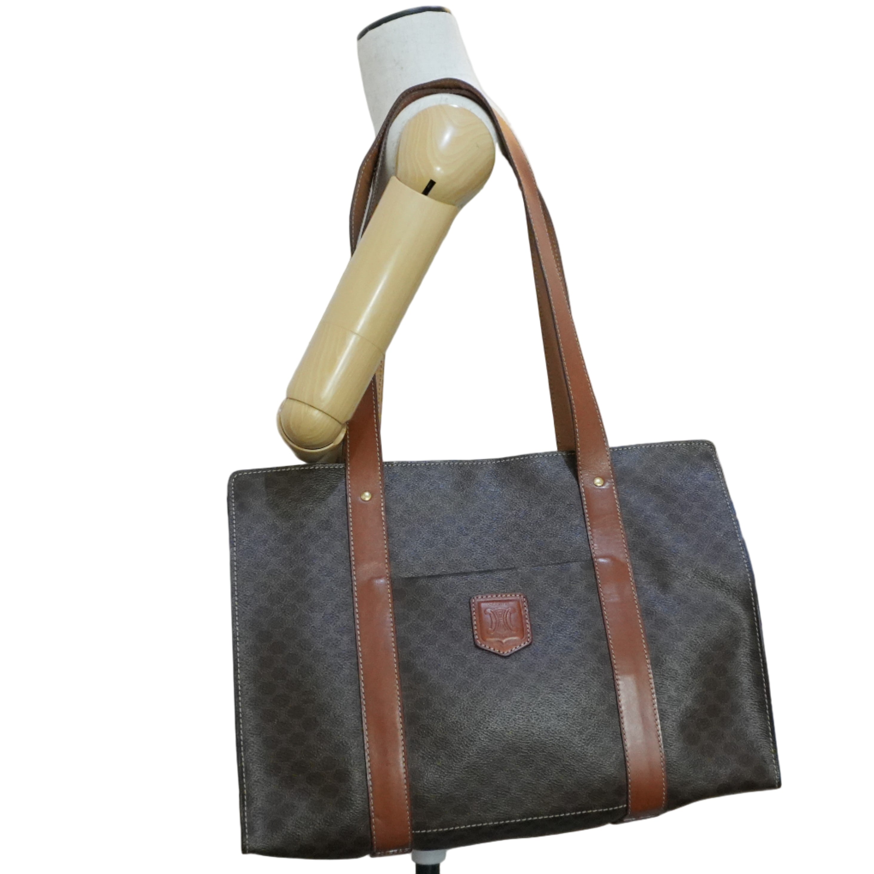 Pre-owned Celine Macadam Tote Bag Brown