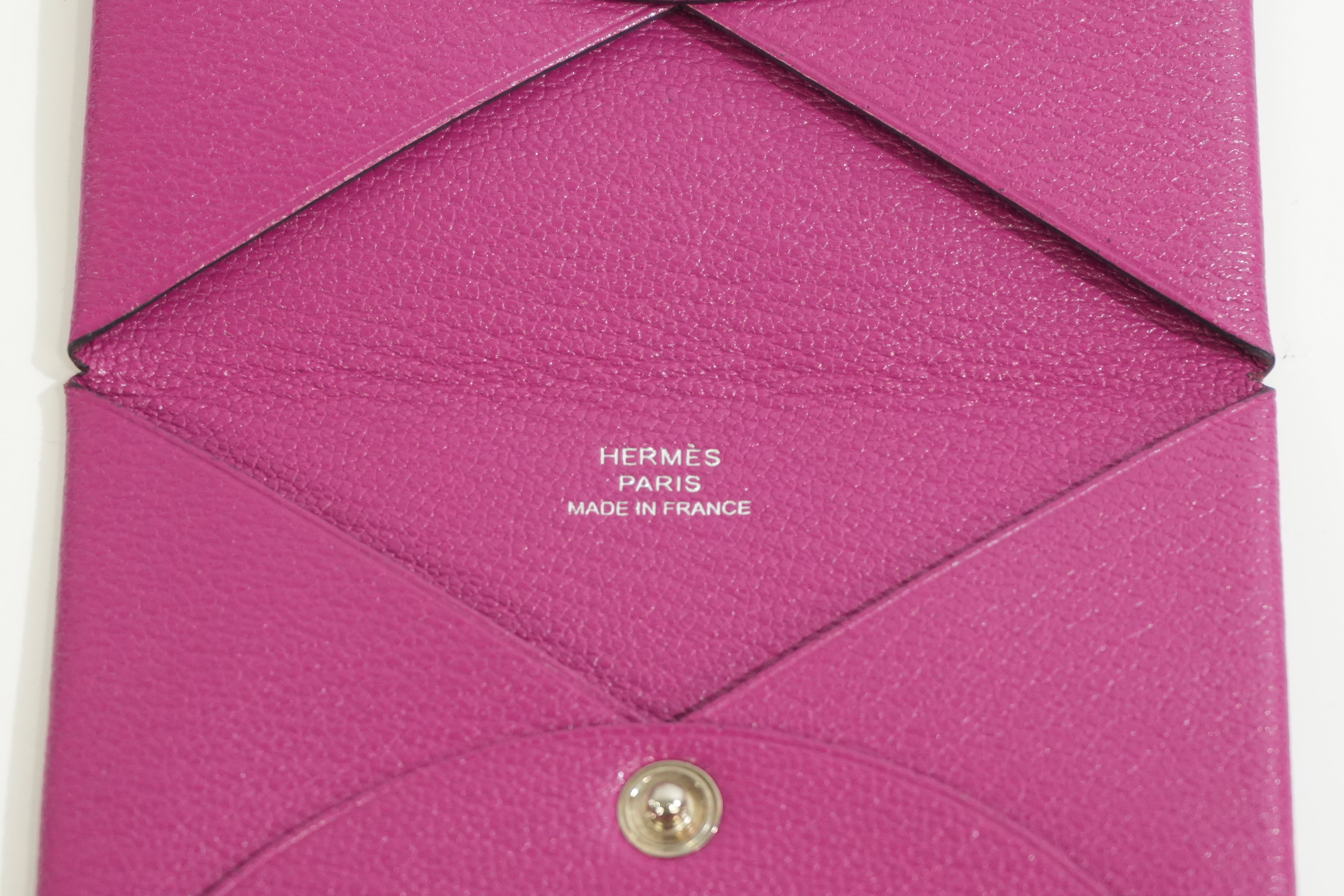 Pre-owned Hermes Card Case Pink