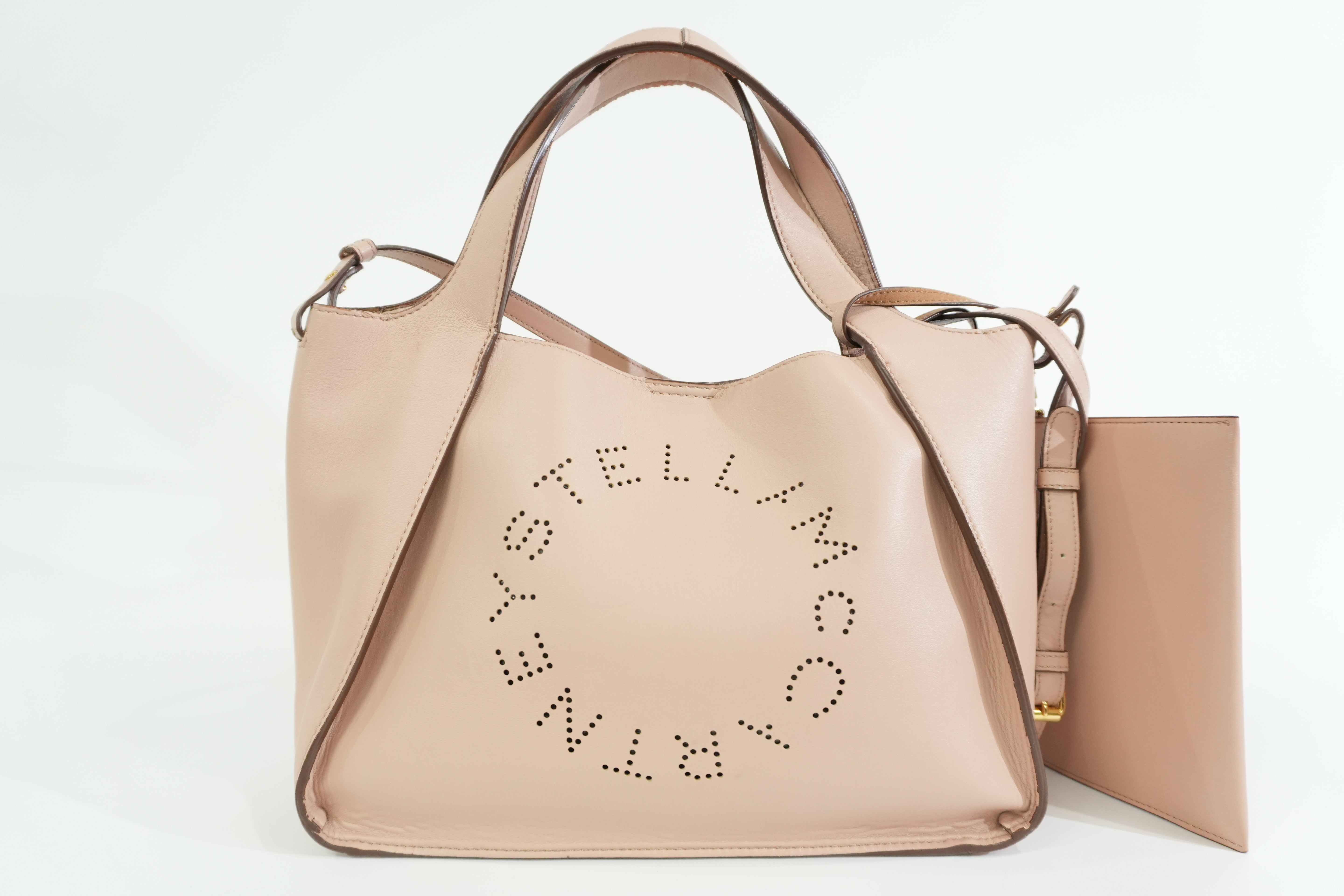 Pre-owned Stella McCartney Leather Logo Tote Bag Pink