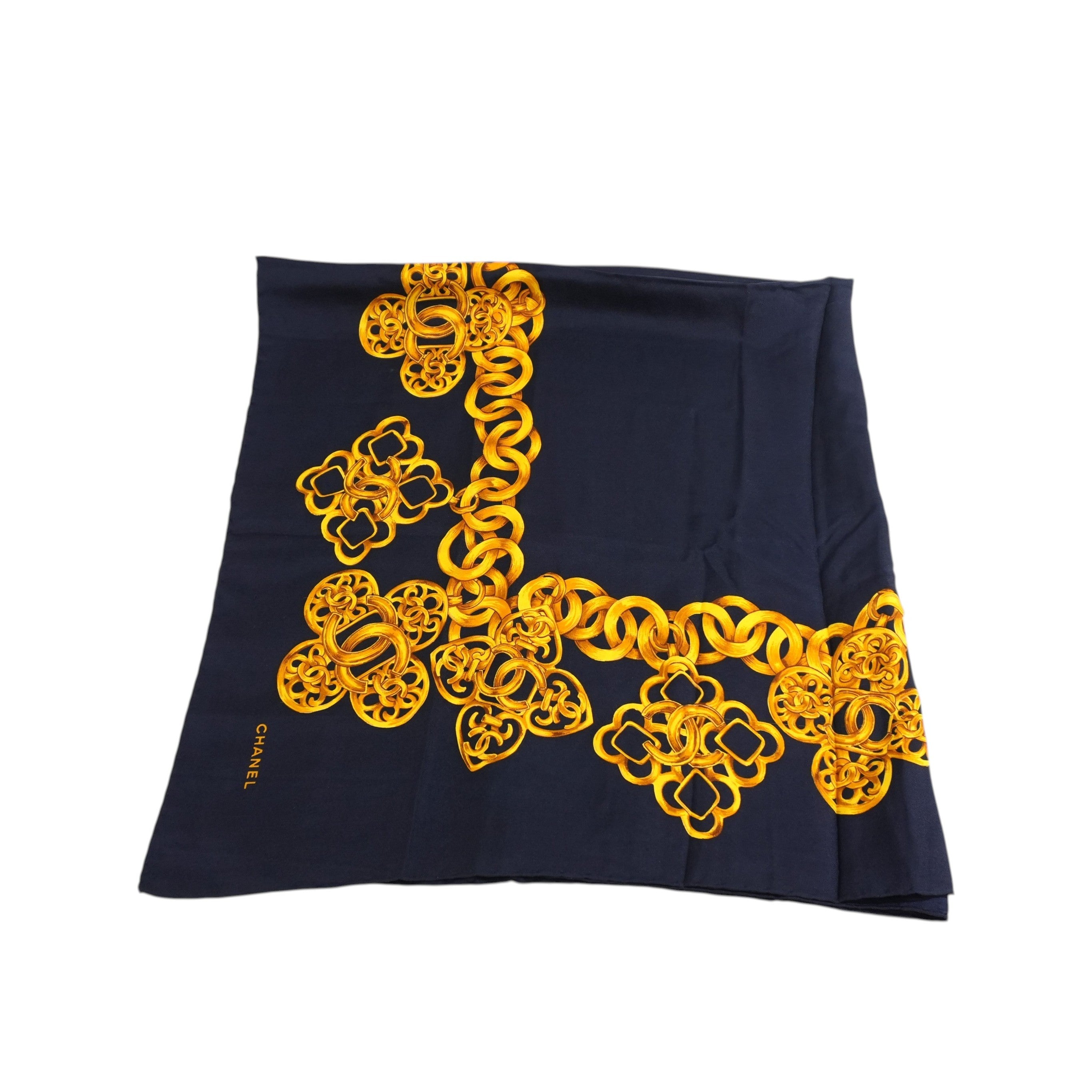 Pre-owned Chanel Scarf Navy Blue