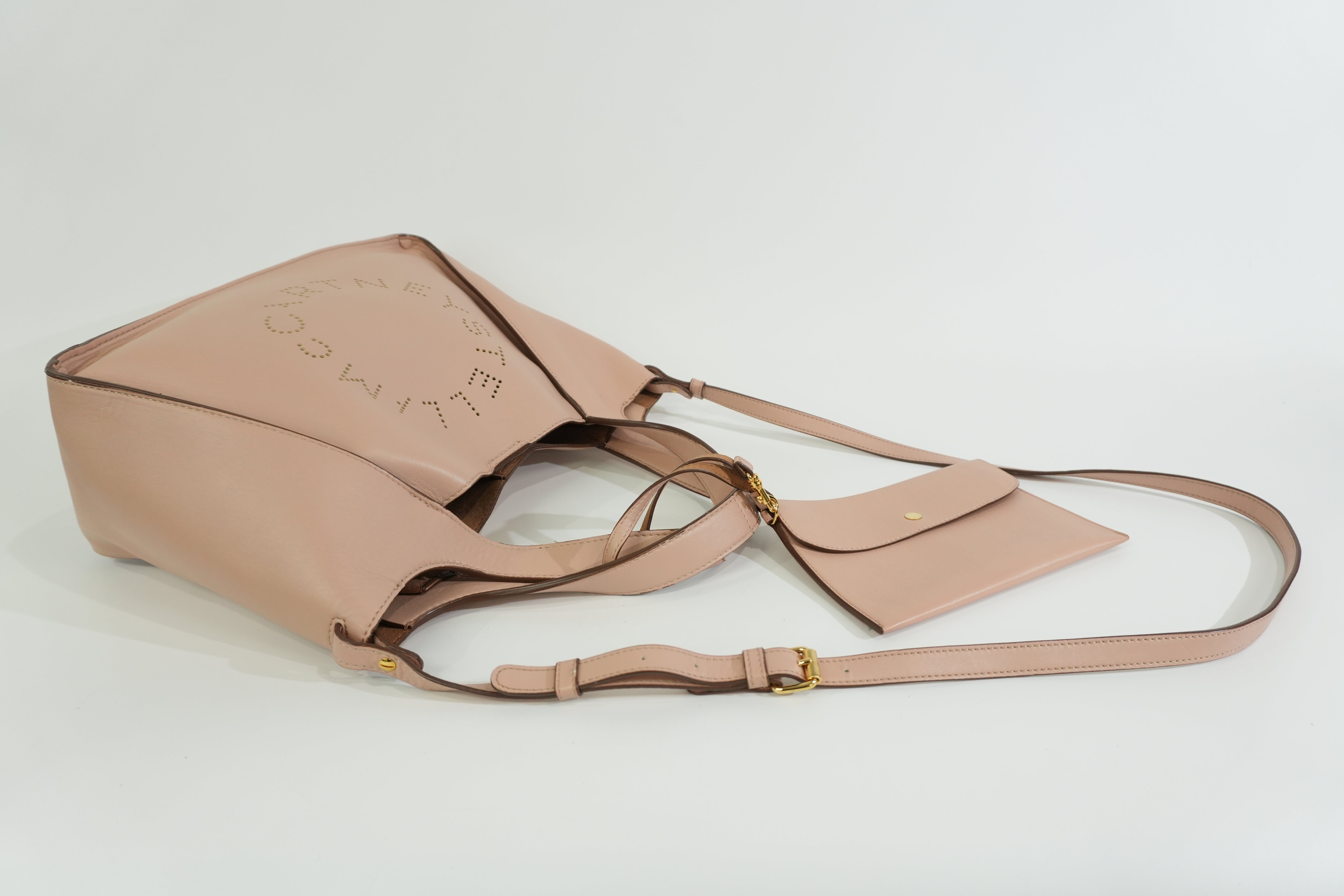 Pre-owned Stella McCartney Leather Logo Tote Bag Pink