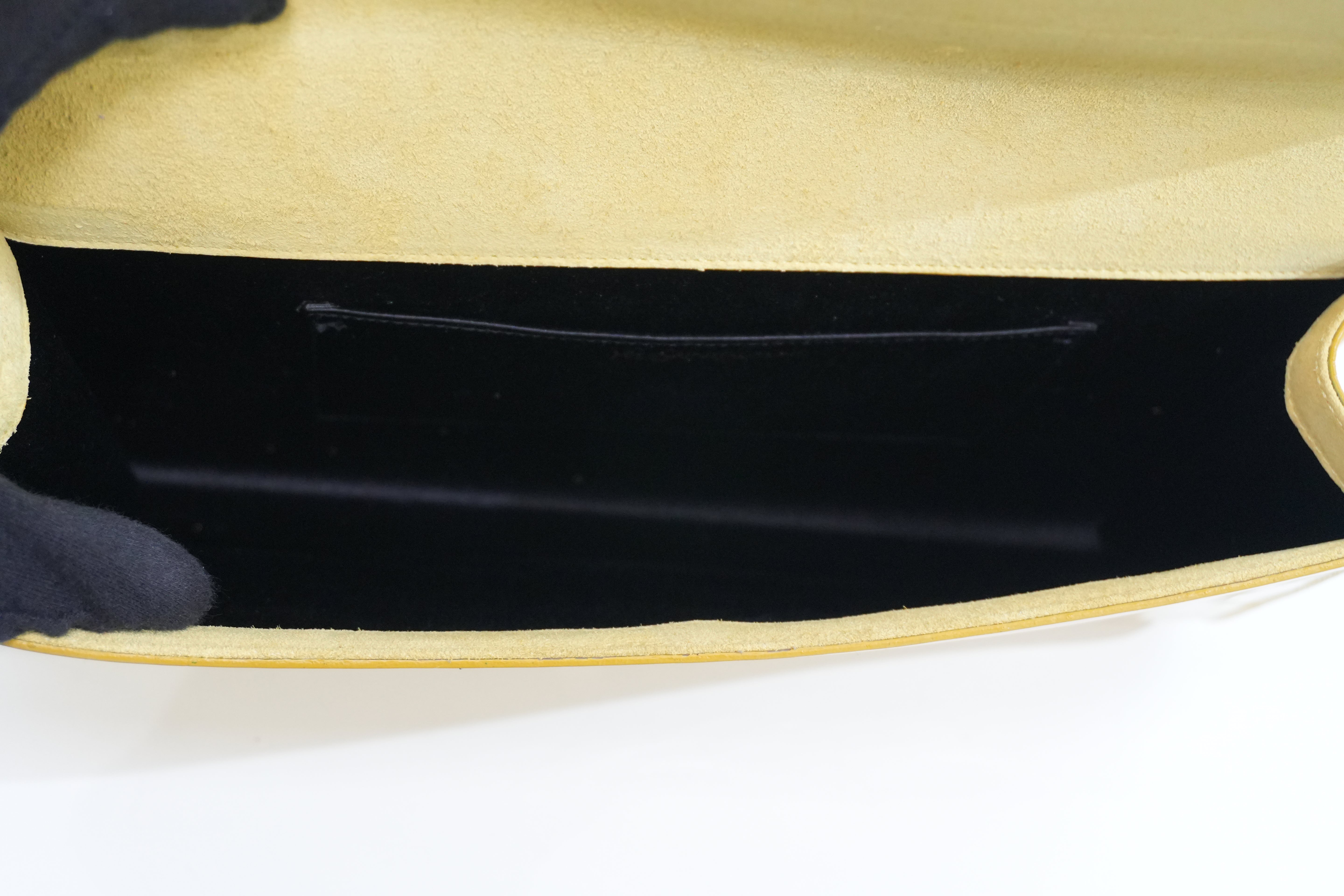 Pre-owned Saint Laurent Calfskin Leather Clutch Bag Yellow