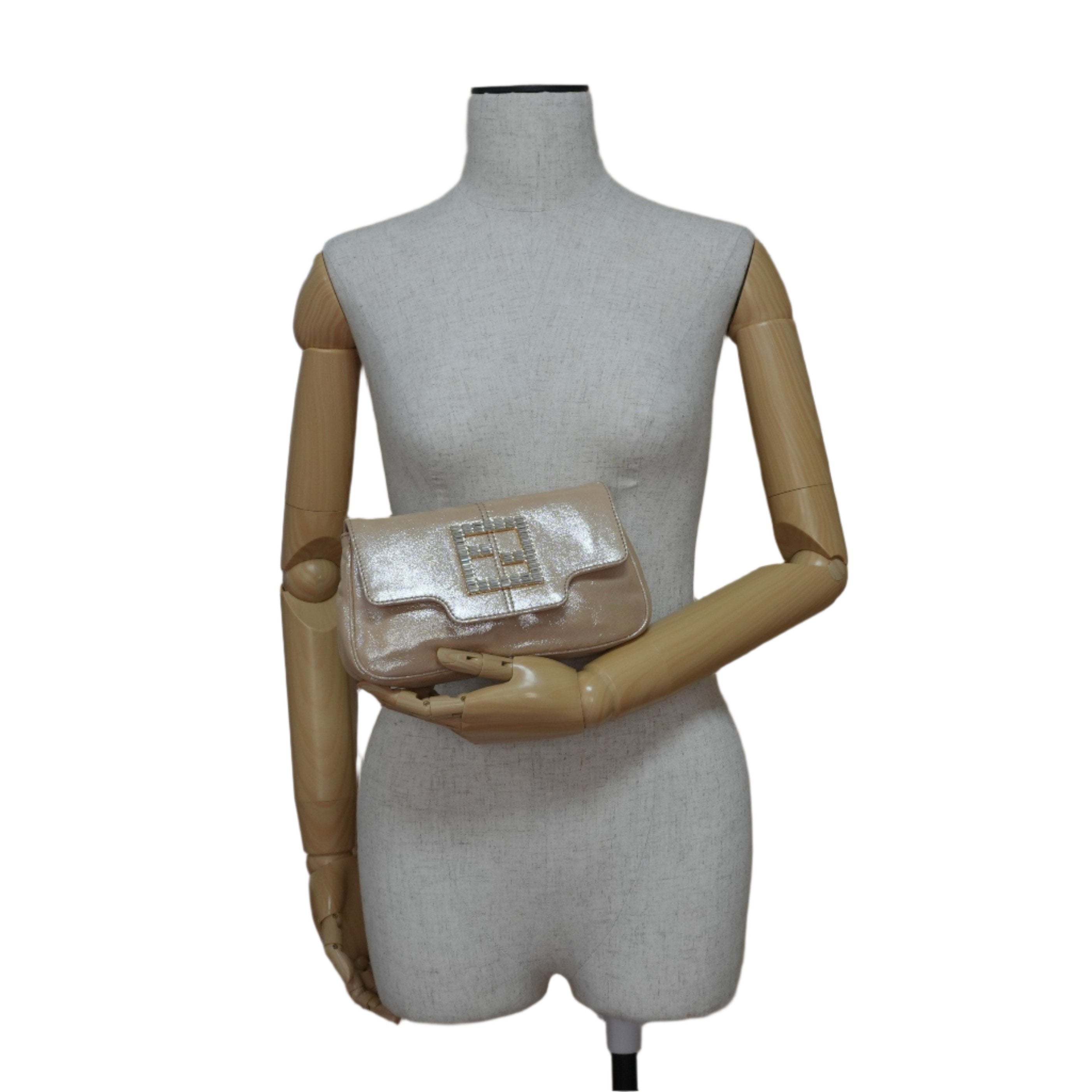 Fendi Clutch Bag Champagne Gold Used