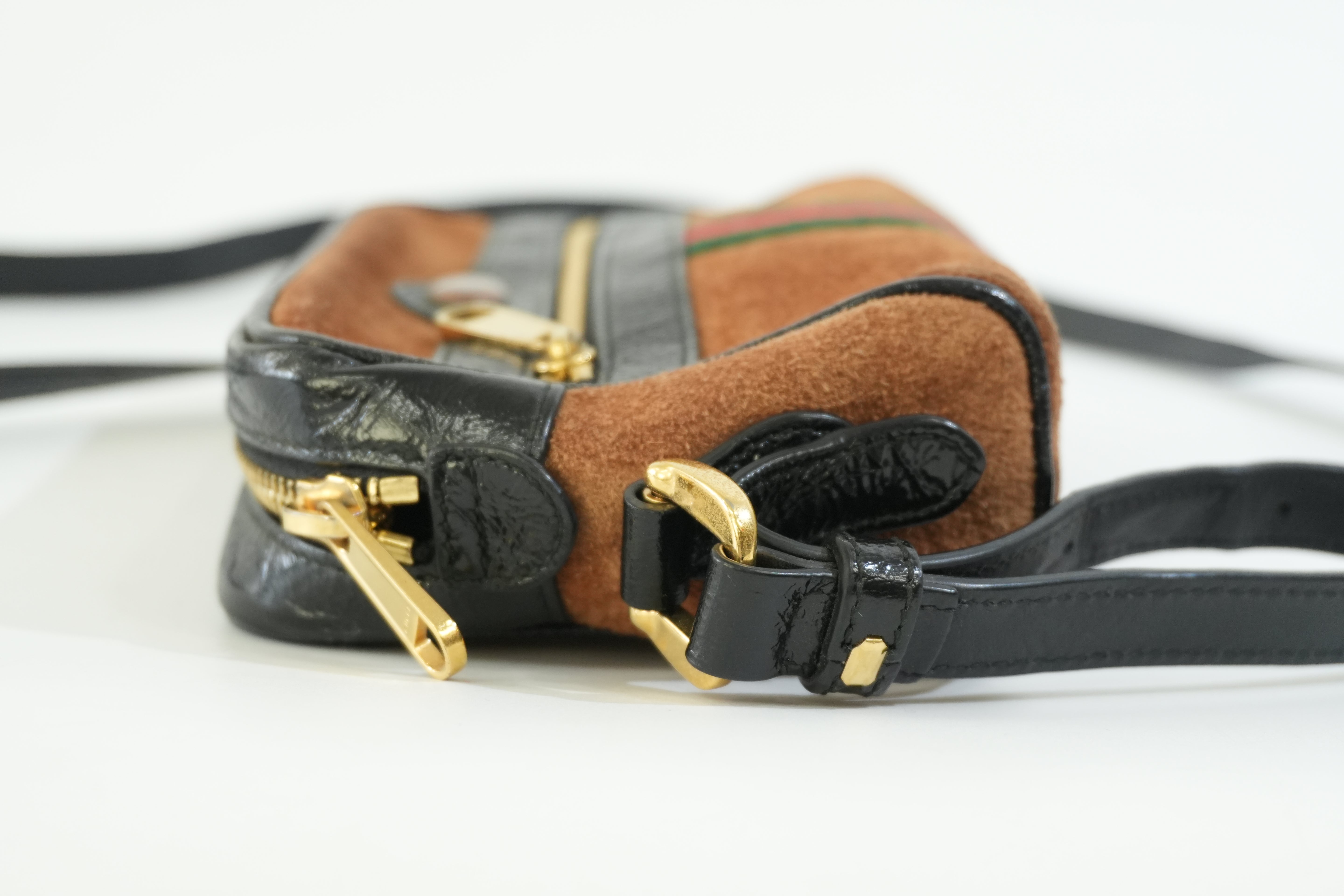 Pre-owned Gucci Suede Ophidia Crossbody Bag Brown