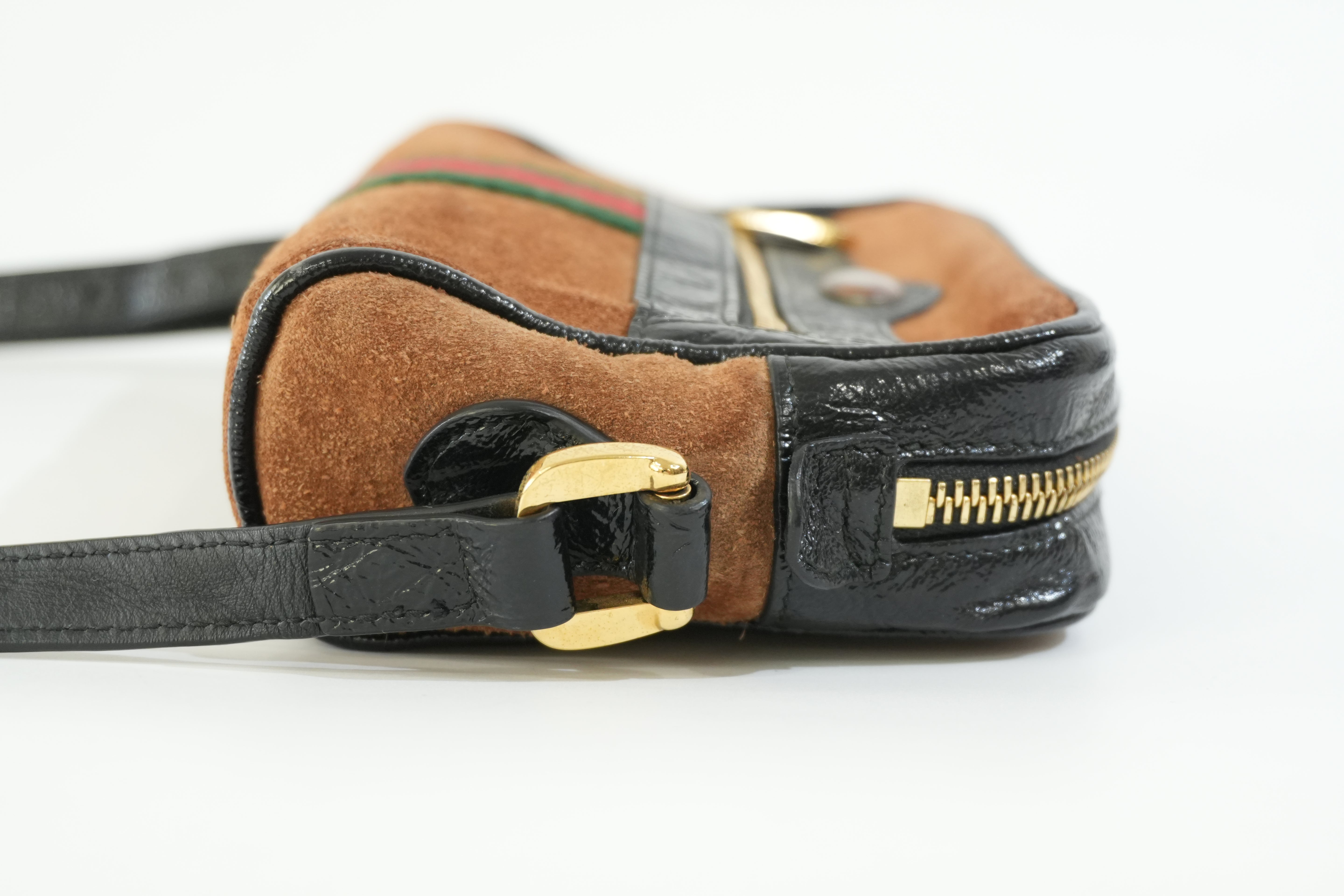 Pre-owned Gucci Suede Ophidia Crossbody Bag Brown